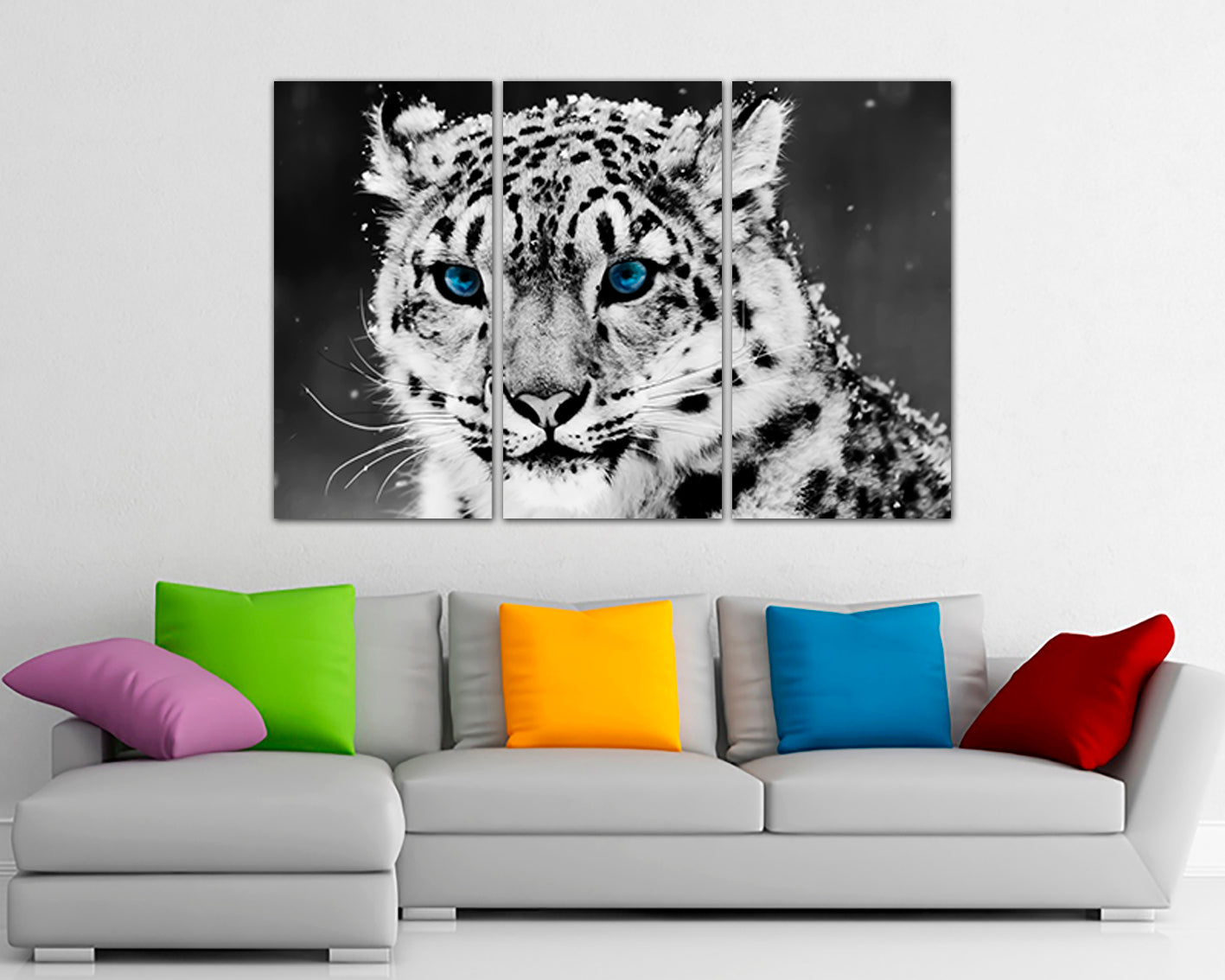 Puma animals décor Snow Leopard canvas Cat wall art print