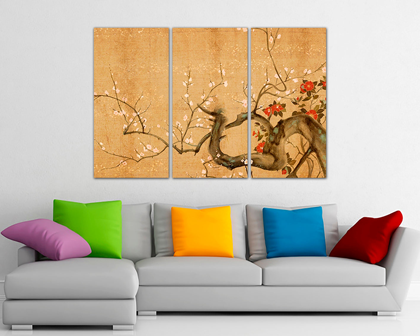 Japan Flower print on canvas Sakura Cherry blossom decor ready to hang