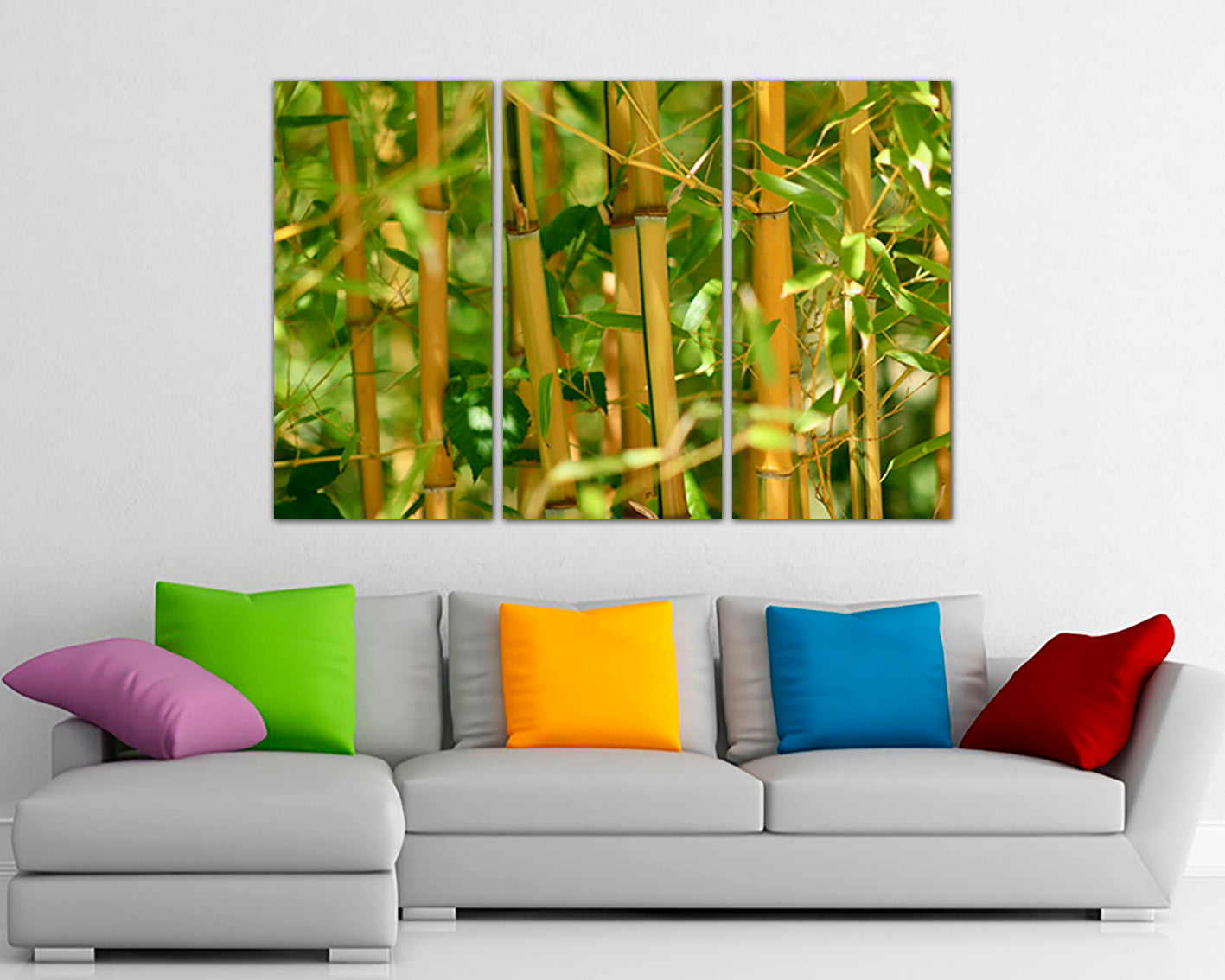 Bamboo canvas Nature print Forest wall art Tree décor