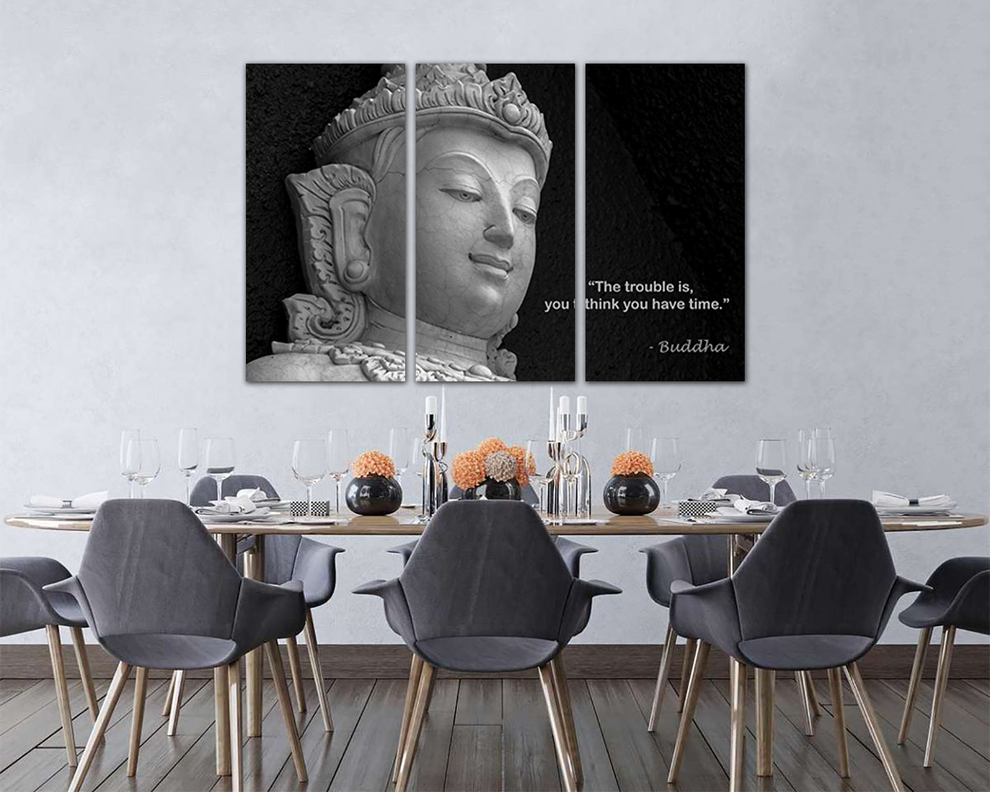 Buddha statue canvas Wall art décor Spiritual artwork Buddhist gift Ancient Asia Buddhism print