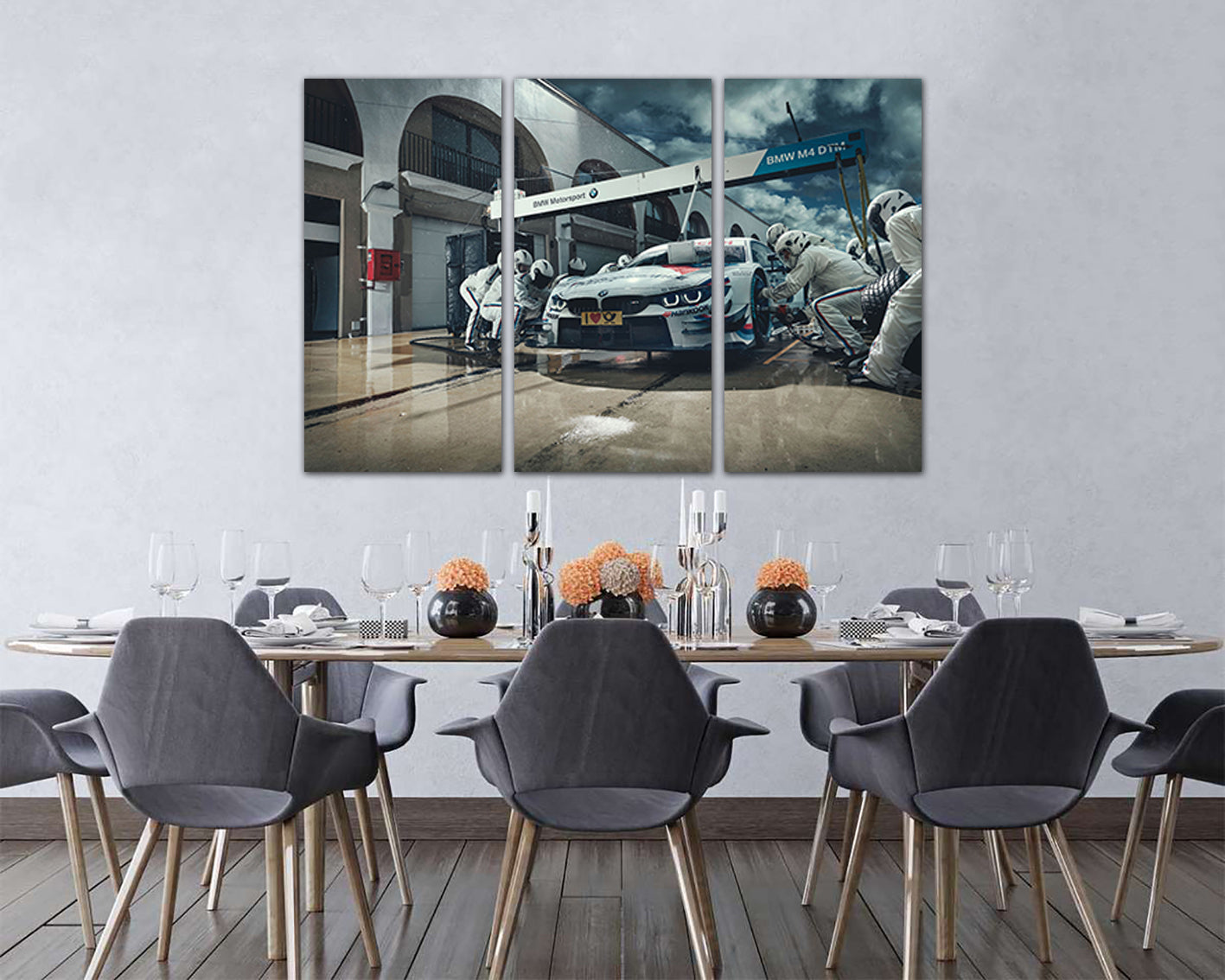 Multi panel canvas Car wall art Mechanism print Transport Muscle Automobile racing Pit stop Nursery art