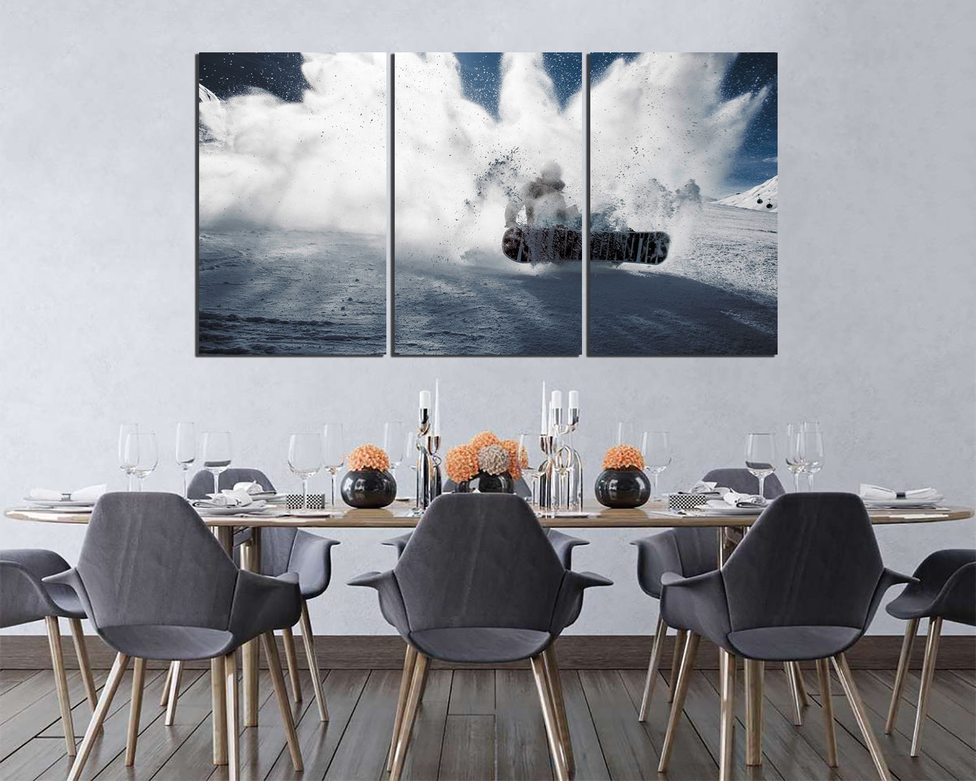 Snowboarding canvas Snowboarder sport Snow decor ready to hang
