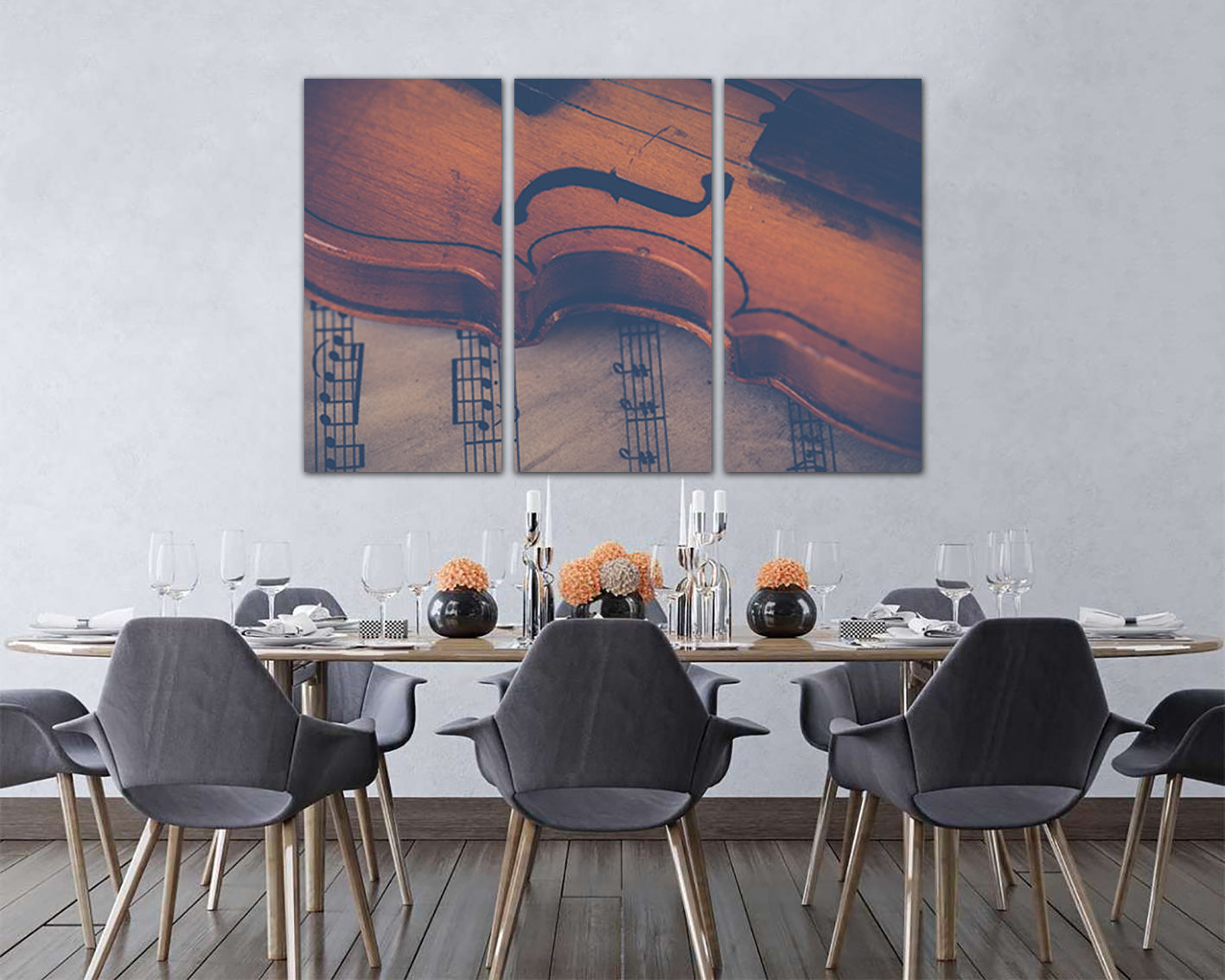 Violin canvas Musical instrument wall decor ready to hang