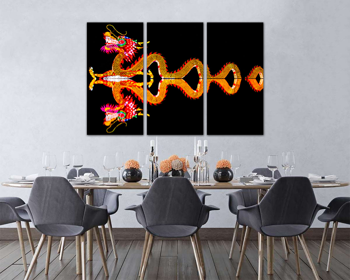 Chinese dragon canvas Japanese style Asian artwork Zodiac Zen Modern wall art Spiritual art