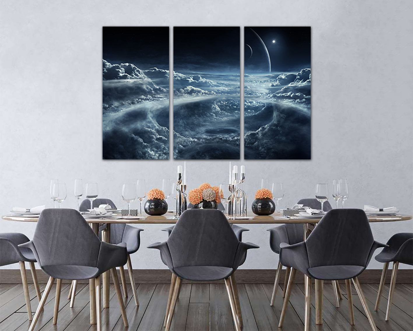 Print on canvas Space craters wall art Universe decor Planet gift