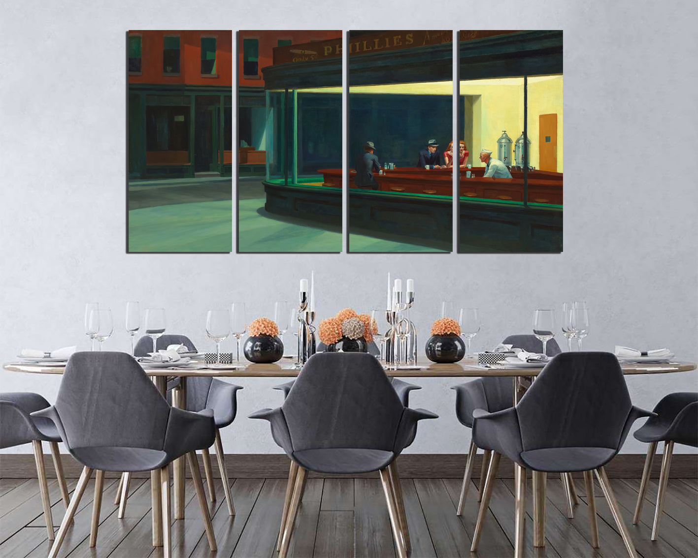 Nighthawks canvas Edward Hopper art works Painting print reproduction Ready to hang
