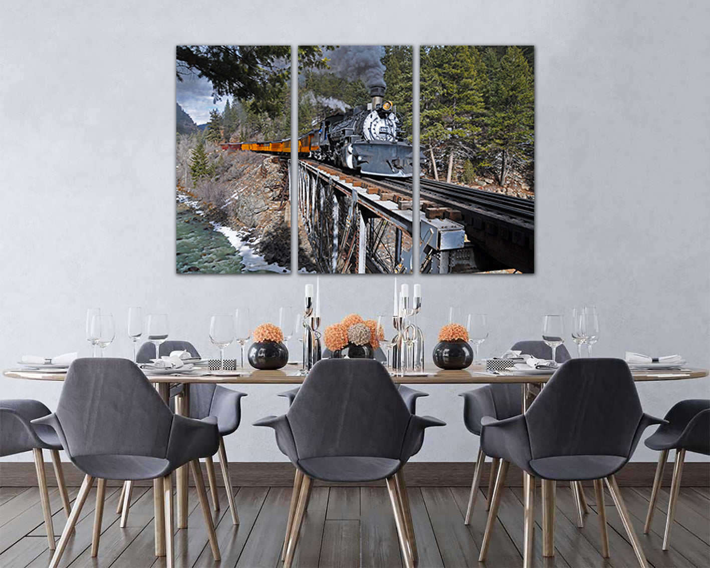 Wall art canvas Durango train Steam engine Mechanism decor Engine photo