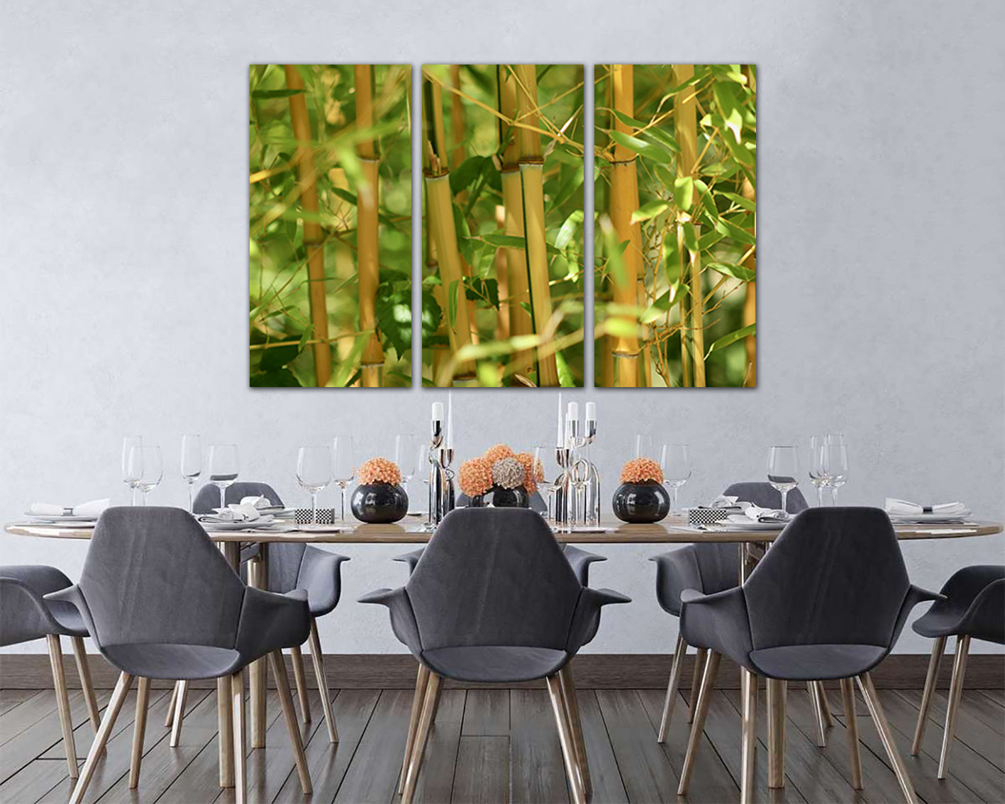 Bamboo canvas Nature print Forest wall art Tree décor