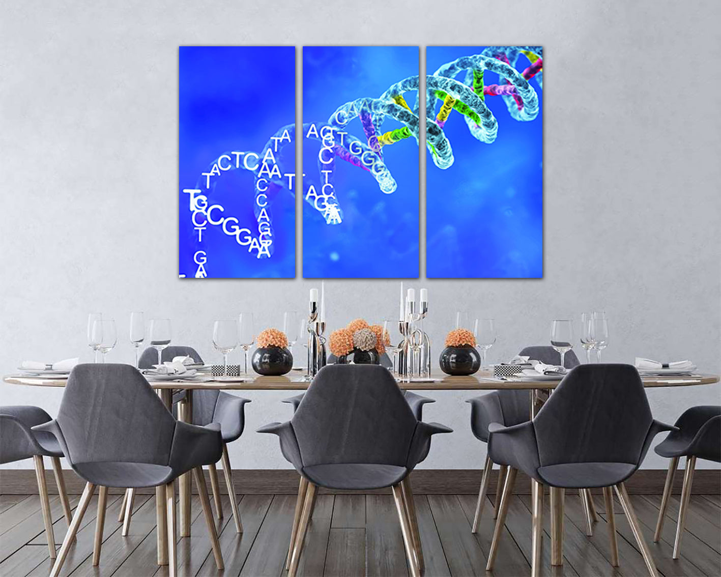 Dna canvas Modern print Science art works Medical anatomy Genetic wall décor DNA research