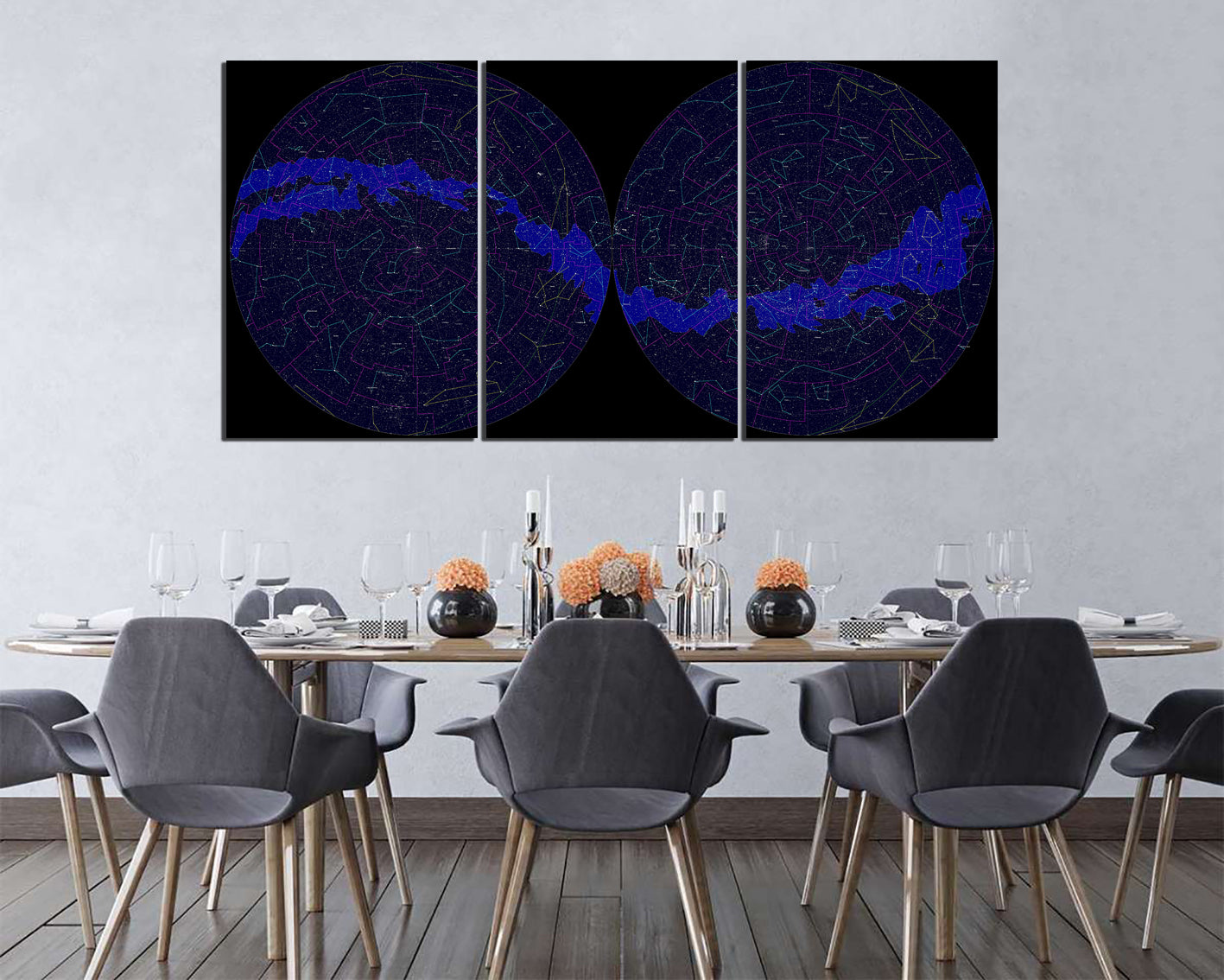 Star Constellation map print on canvas Zodiac wall décor Celestial skies