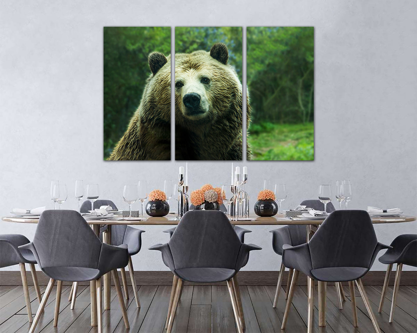 Bear canvas Animals print decor Ready to hang
