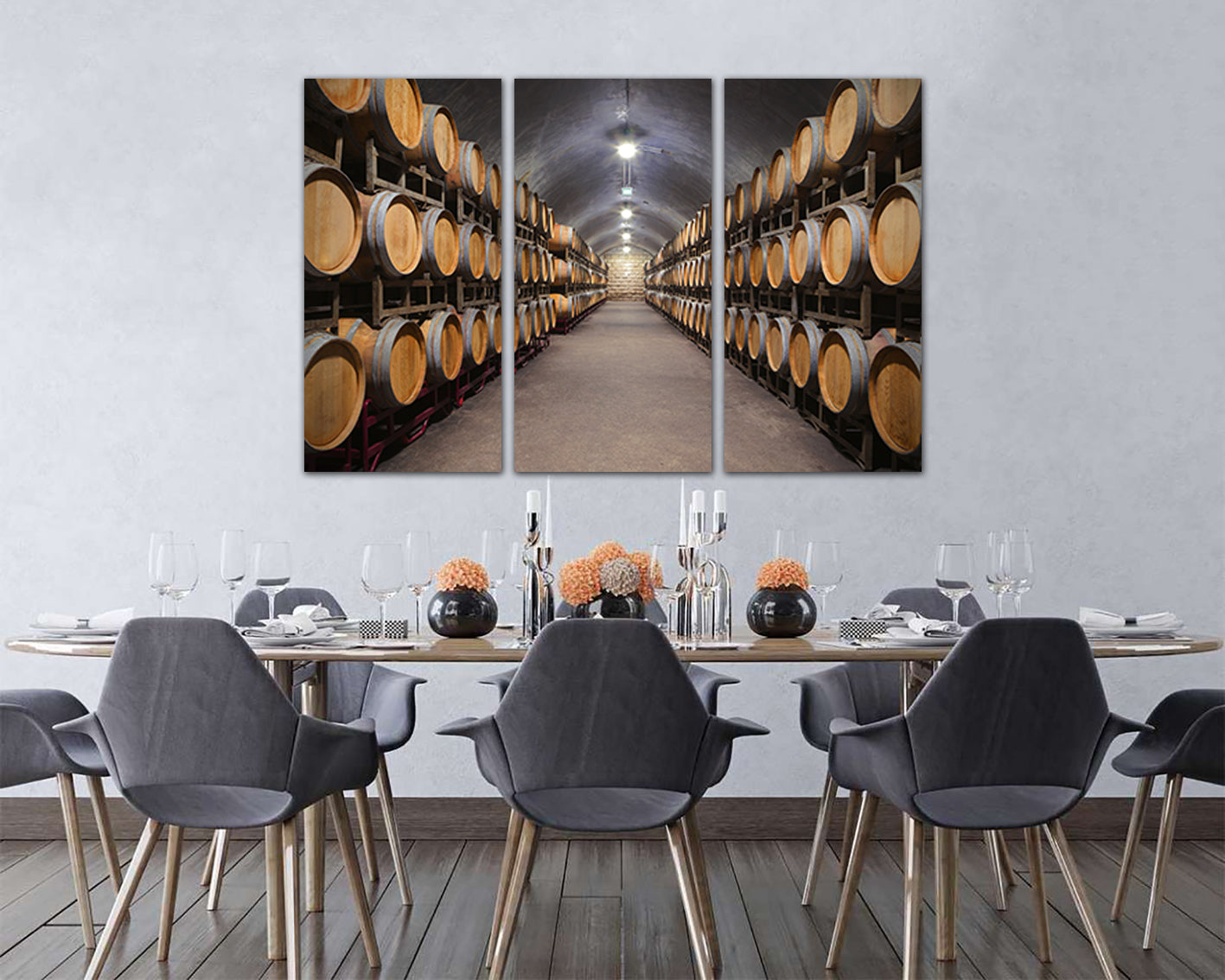 Wine cellar Wall art canvas Barrel print Winery gift art works