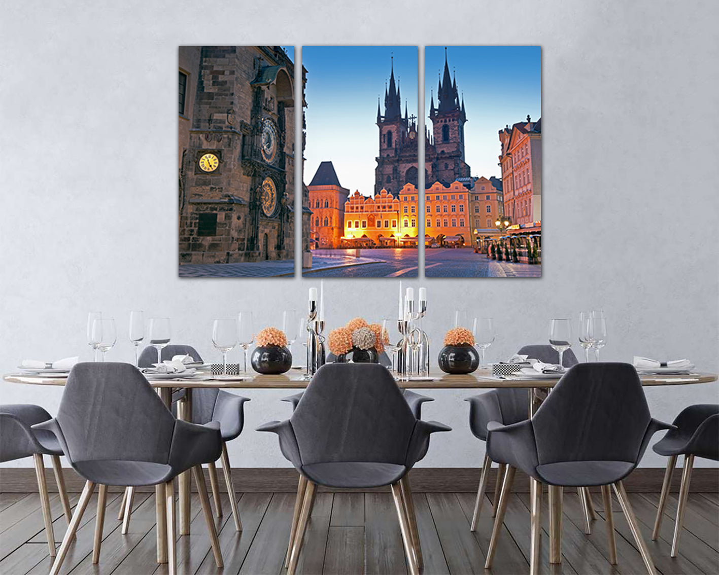 Astronomical clock Prague city canvas Clock print travel decor