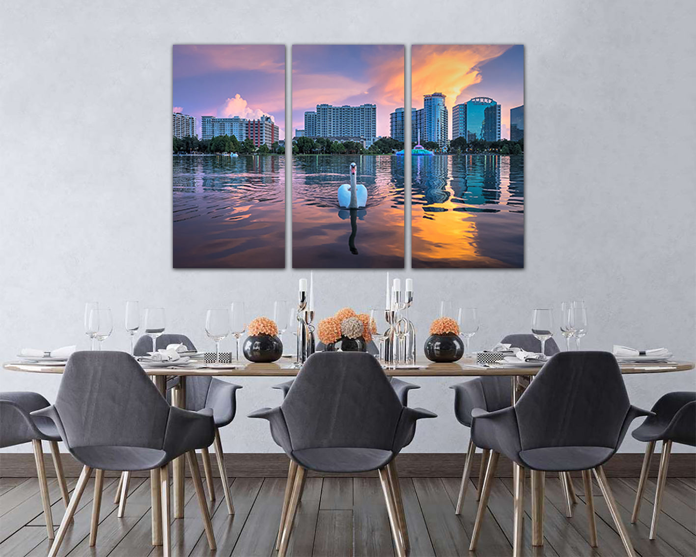 Orlando City Lake Eola park canvas Florida décor Skyscraper wall art travel