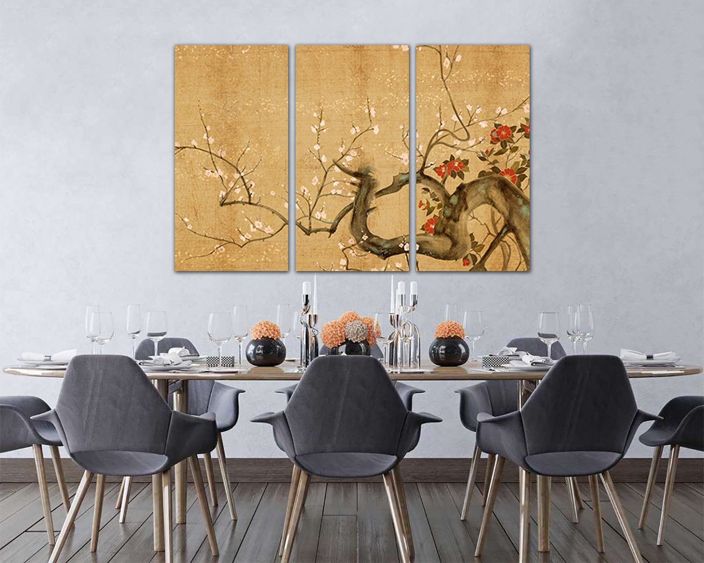 Japan Flower print on canvas Sakura Cherry blossom decor ready to hang