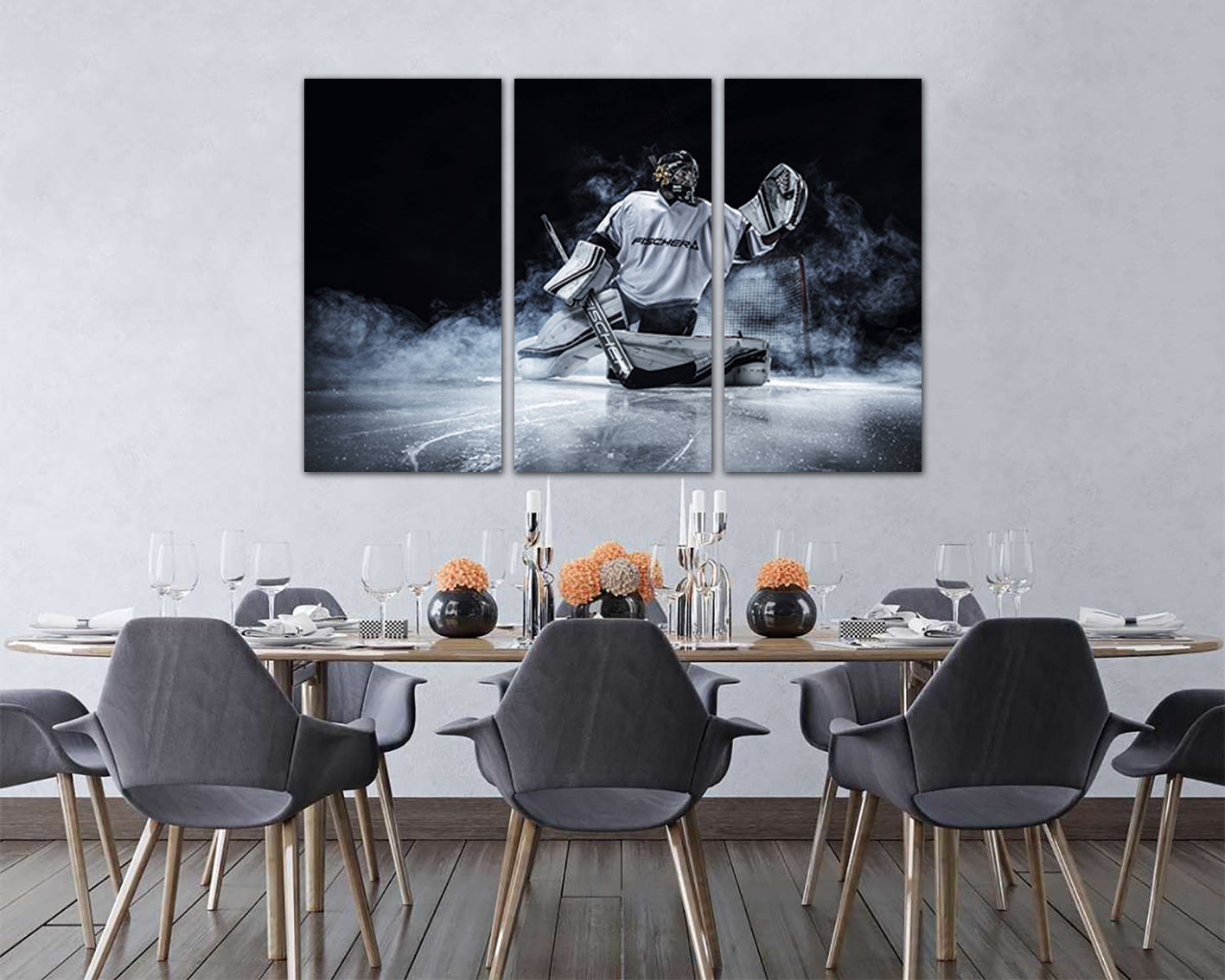 Hockey canvas Ice rink décor Winter sports Gift for boy