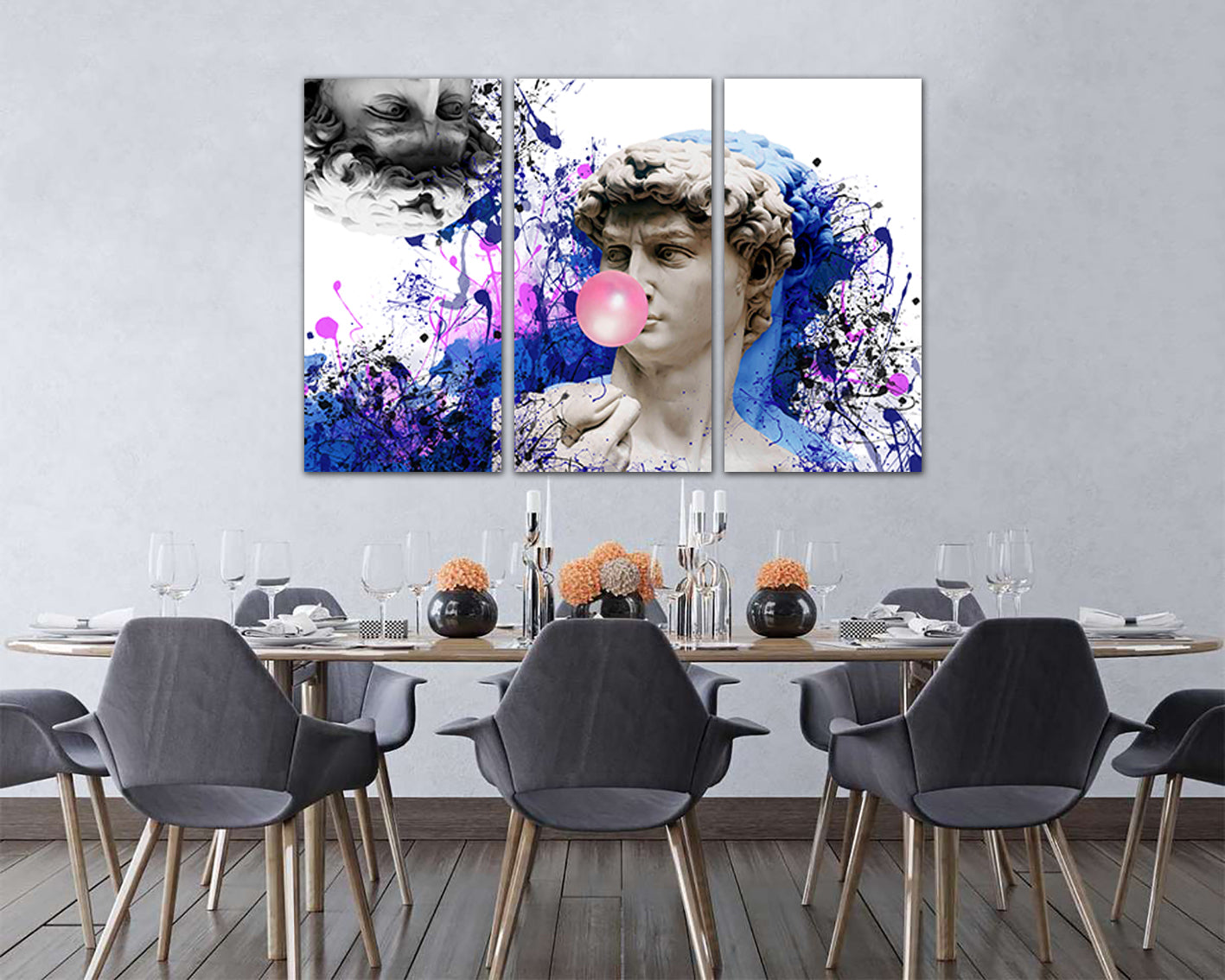 Michelangelo David Bubble gum print Rome statue Greek mythology art works