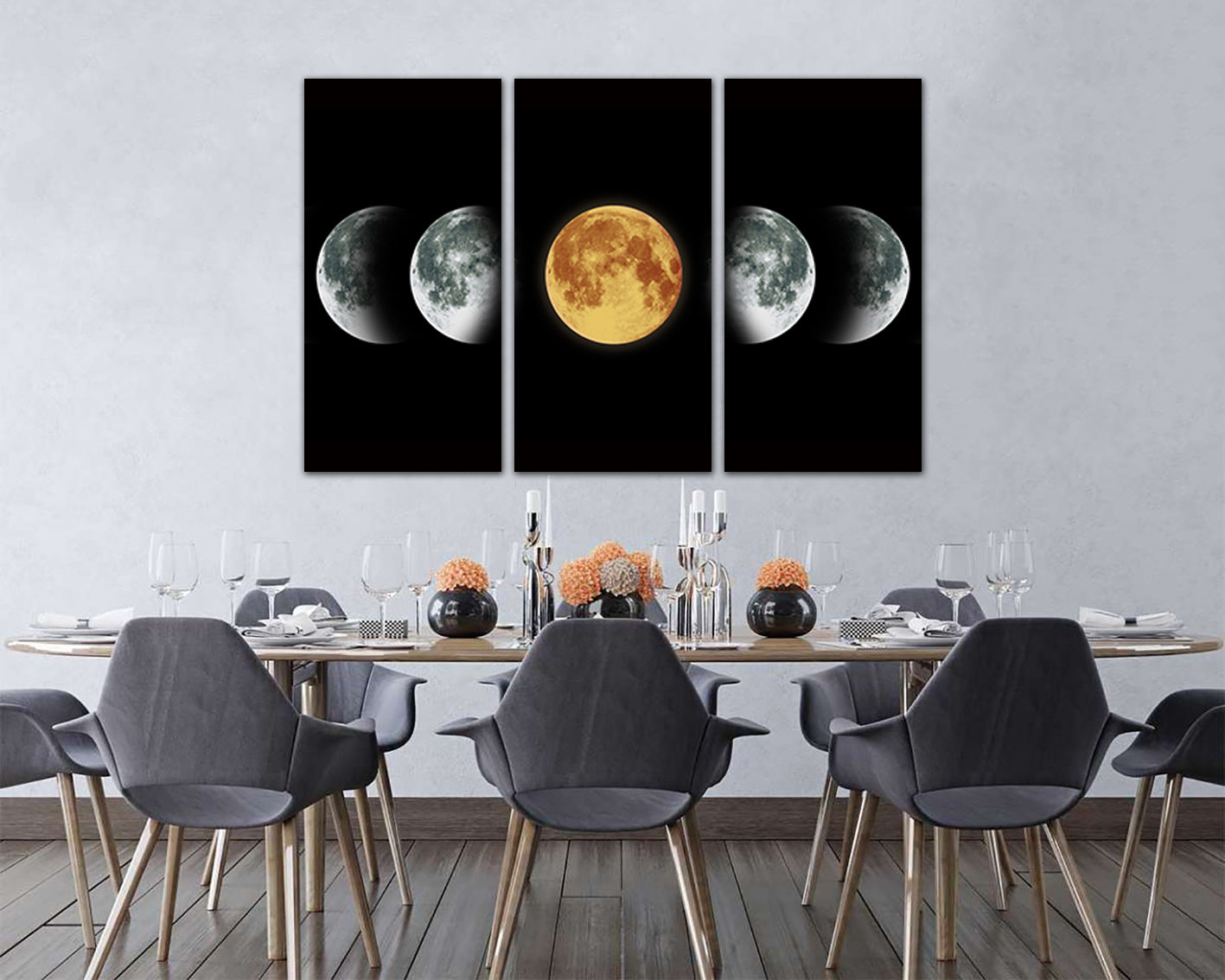 Print on canvas Moon phase art Space Universe photo Satellite Lunar phases