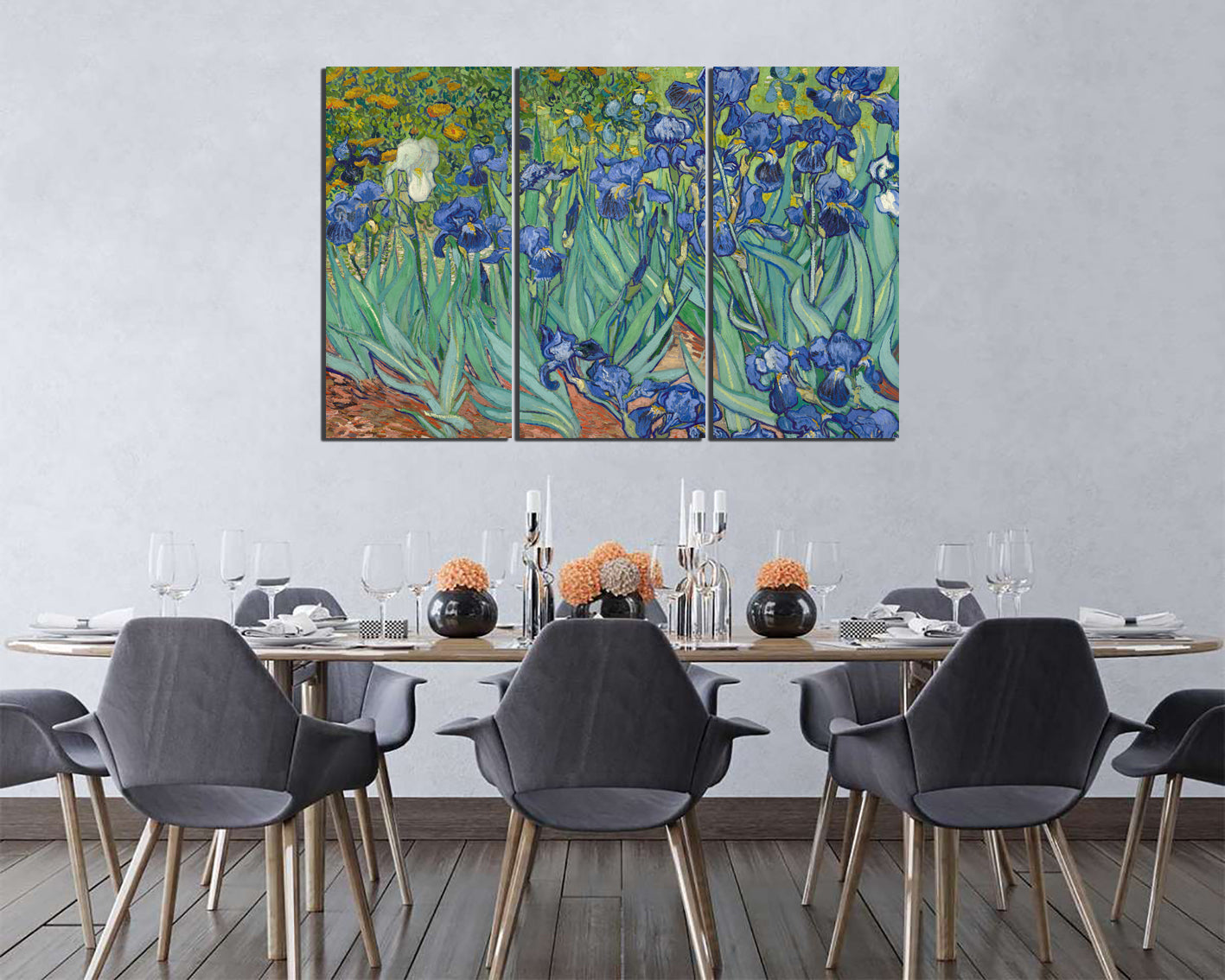 Irises Van gogh canvas art works Flower wall decor
