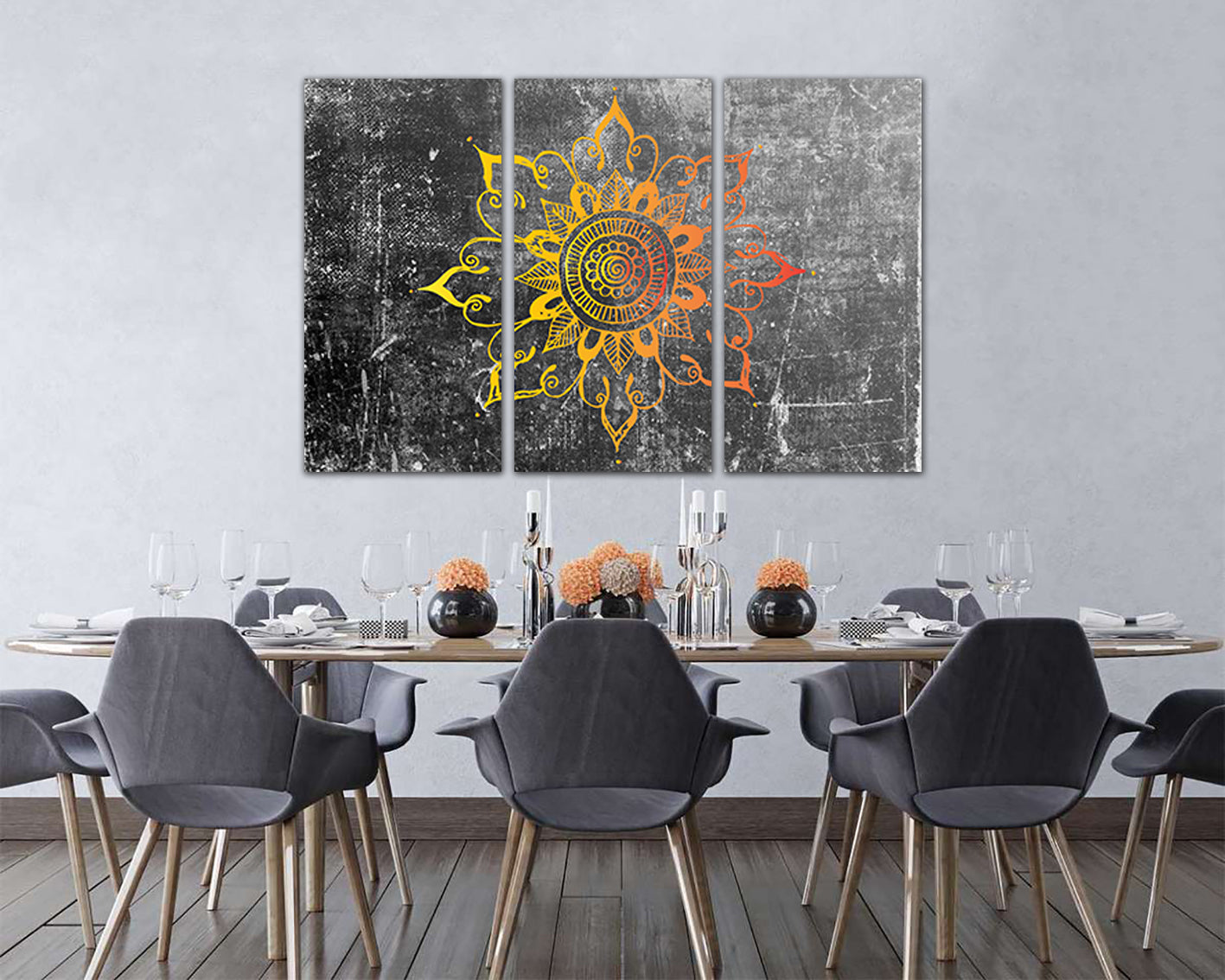 Mandala canvas Chakra wall art Spiritual decor Zen boho artwork Sakral print