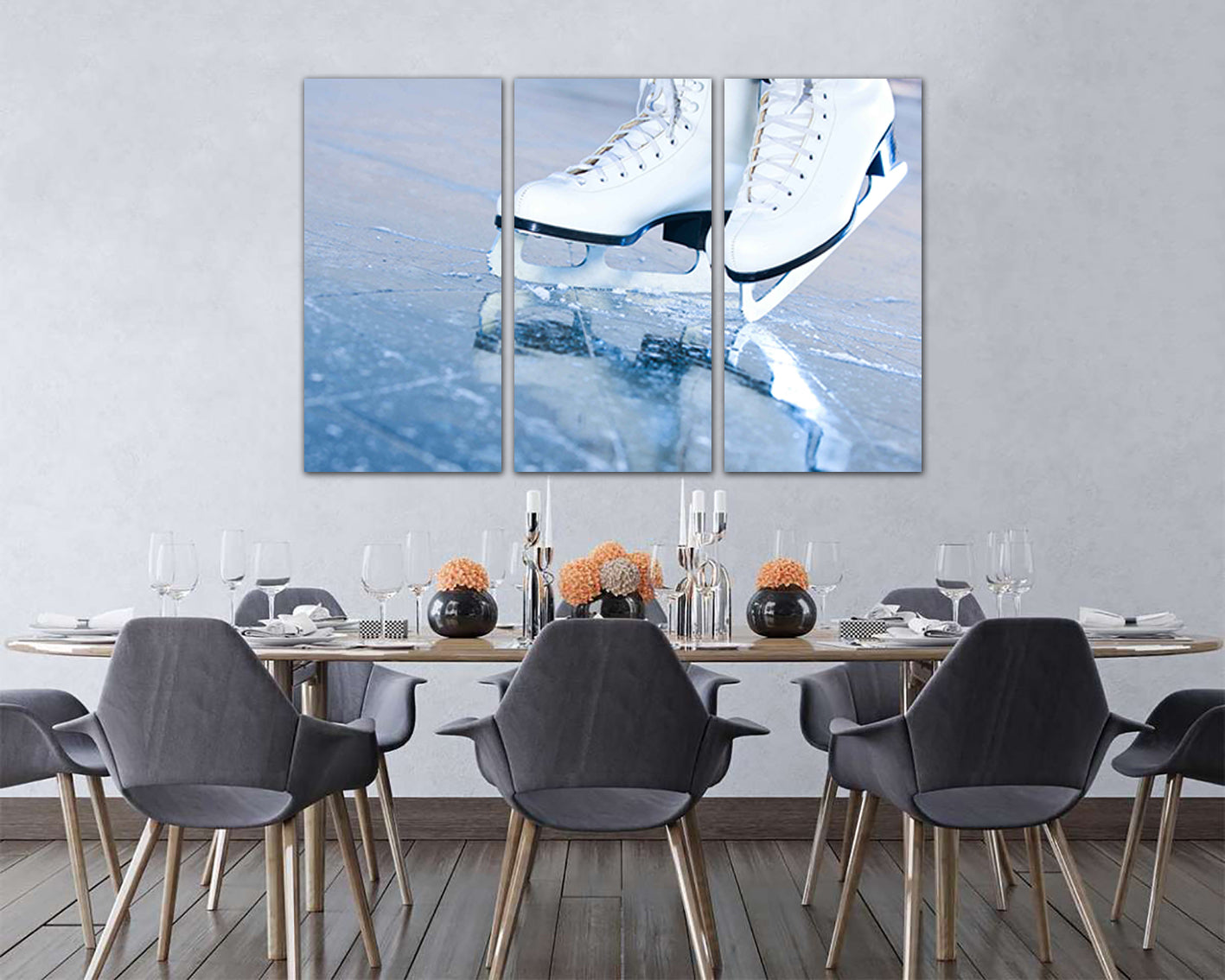 Ice skate canvas Figure skating gift ready to hang