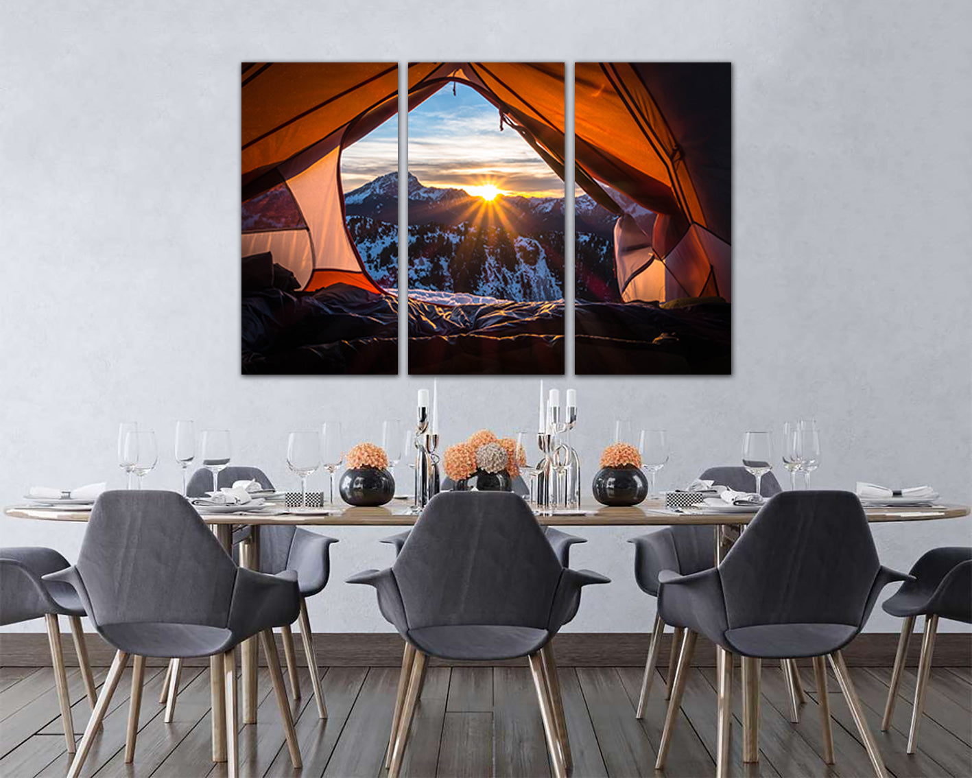Camping canvas Mountains home art Sunrise print Landscape décor art works