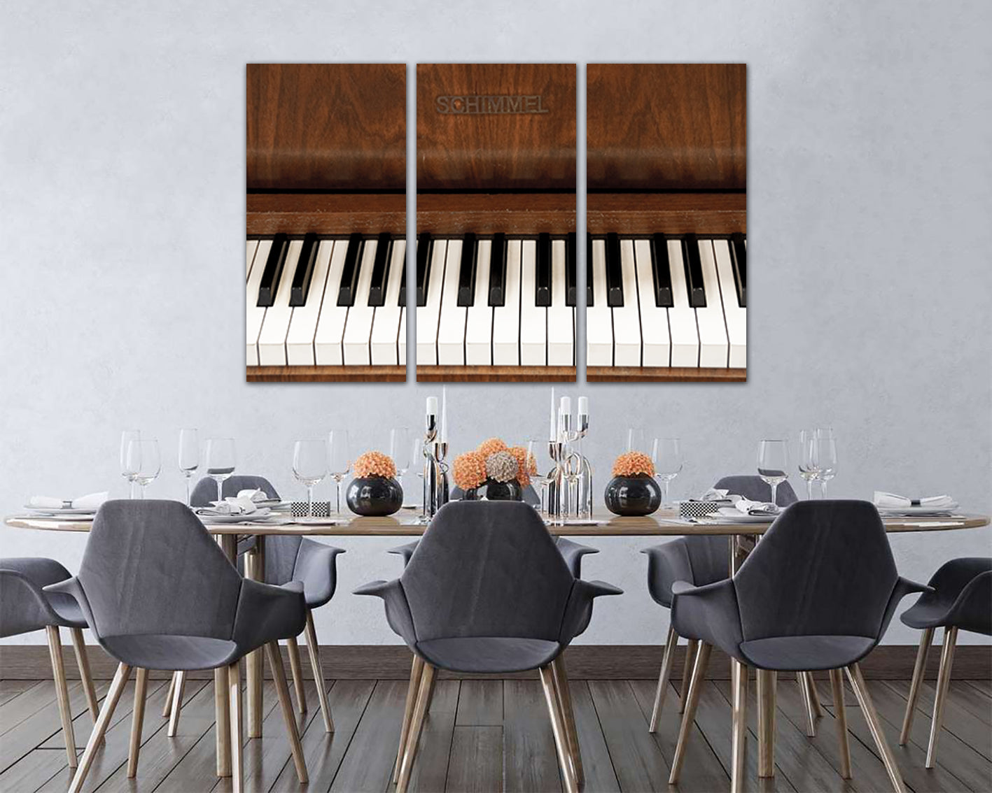 Piano canvas Musical note décor Gift for her Orchestra print ready to hang