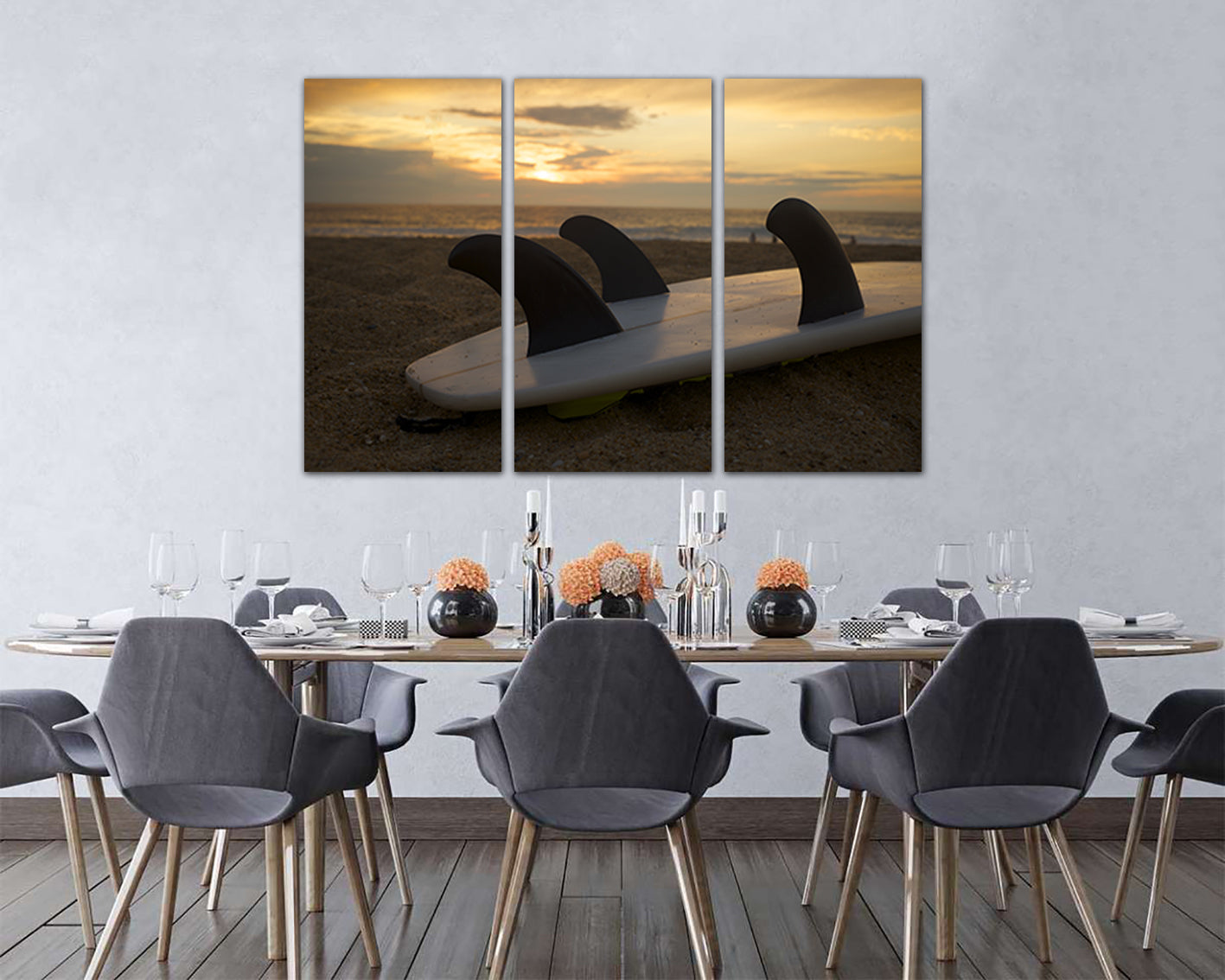 Surfboard Print on canvas Surfing decor Wave wall art sea beach sport