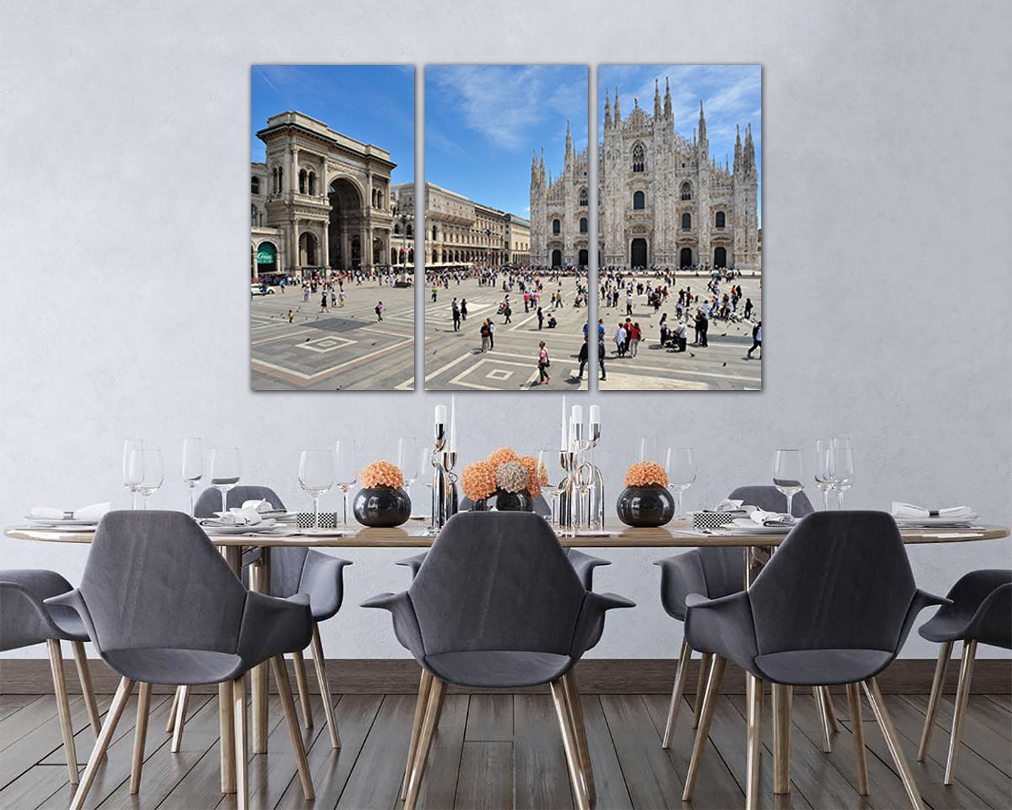 Milano canvas Cathedral print Italy cityscape decor Travel art