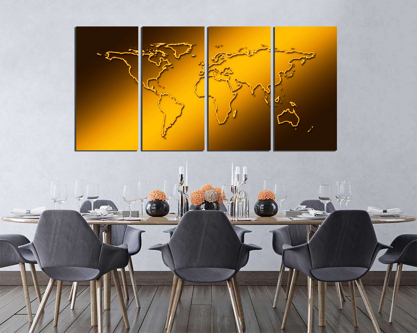 World map canvas Travel art décor ready to hang