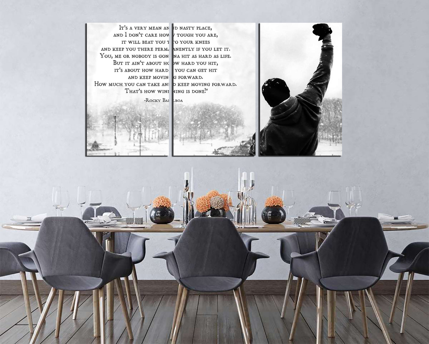 Rocky balboa canvas prints Boxing decor Motivation art works ready to hang