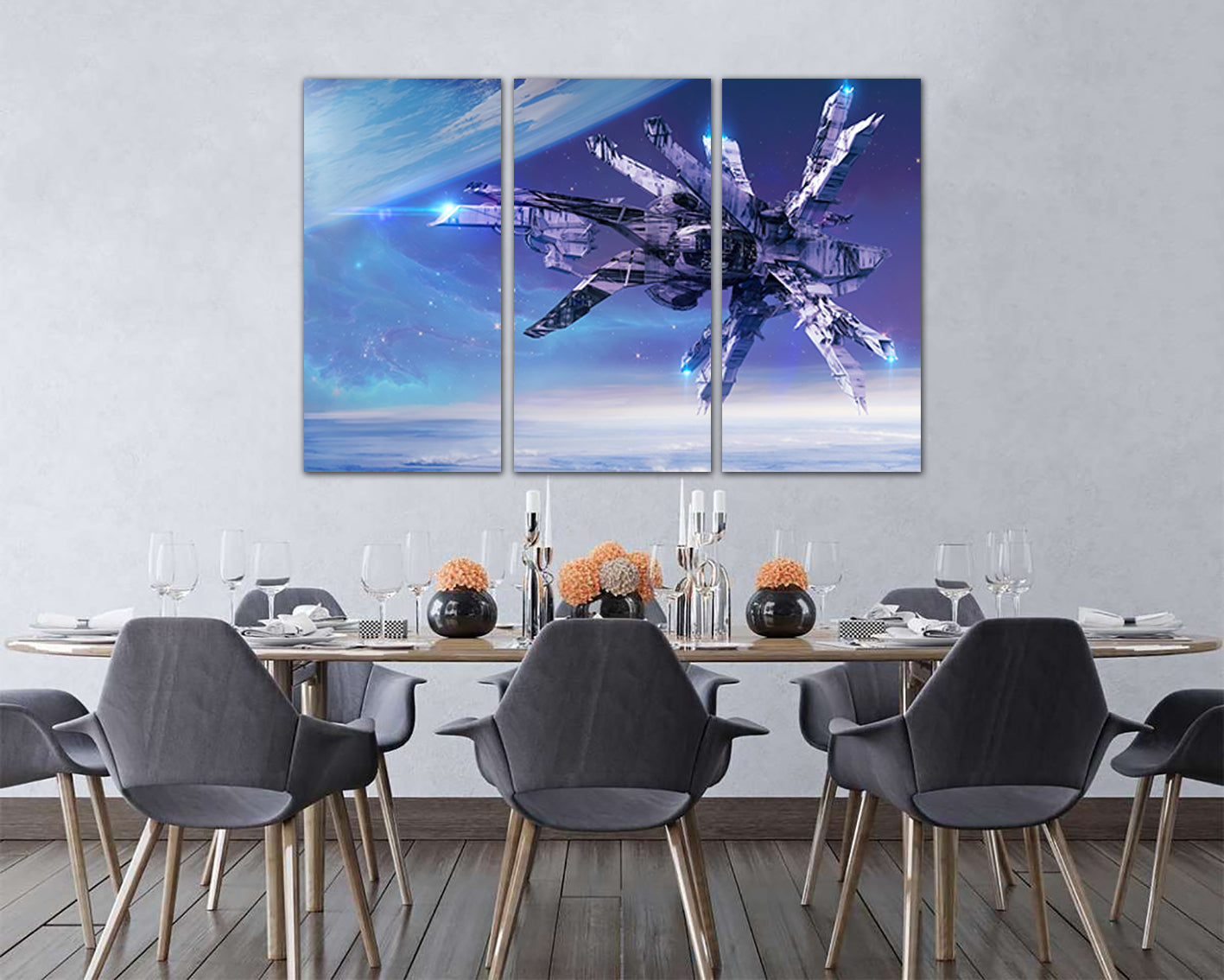 Spacecraft canvas Spaceship print Nursery decor Space artwork Spacecraft Galaxy wall art
