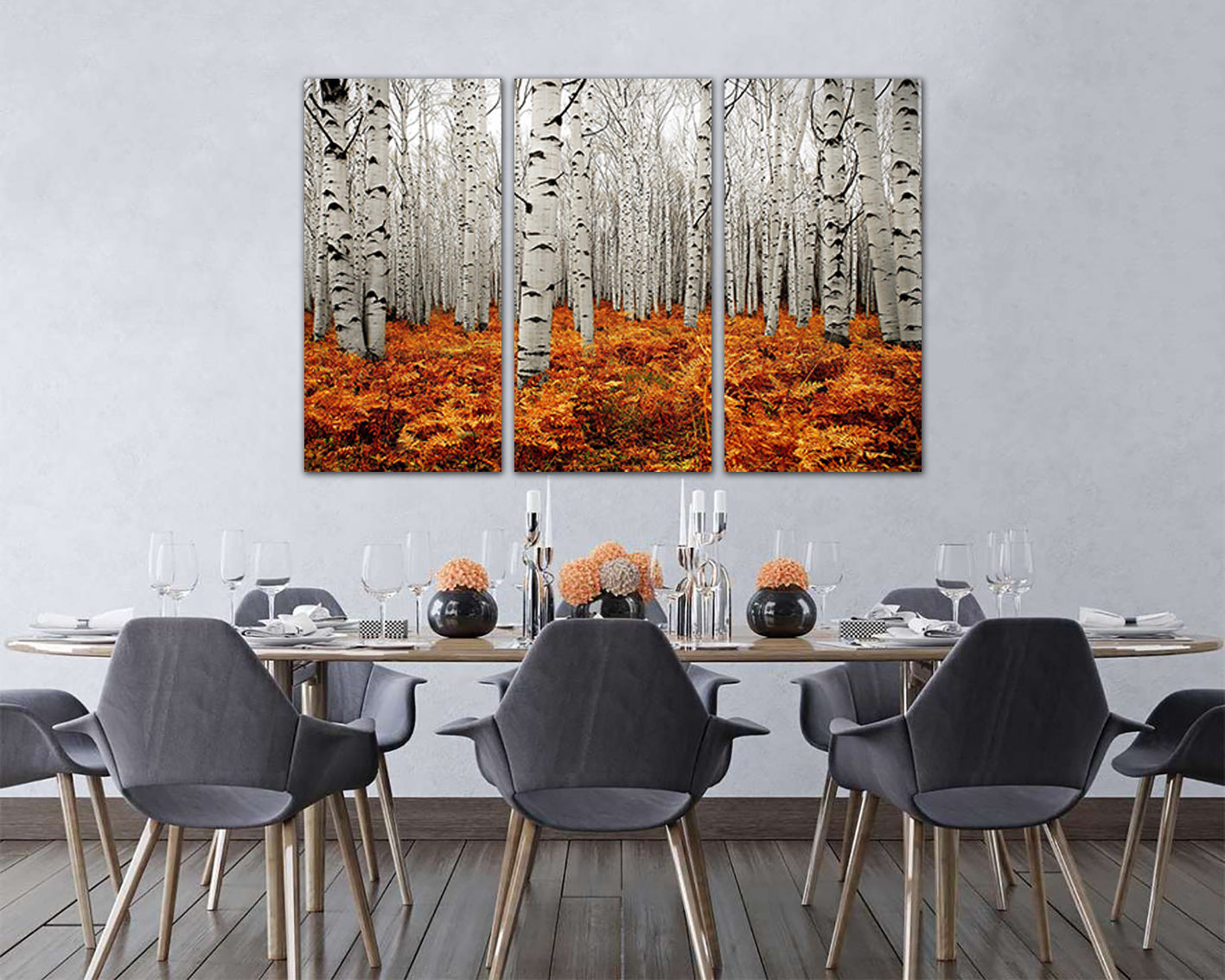 Aspens trees canvas Autumn prints Yellow décor Nature wall art Landscape artwork