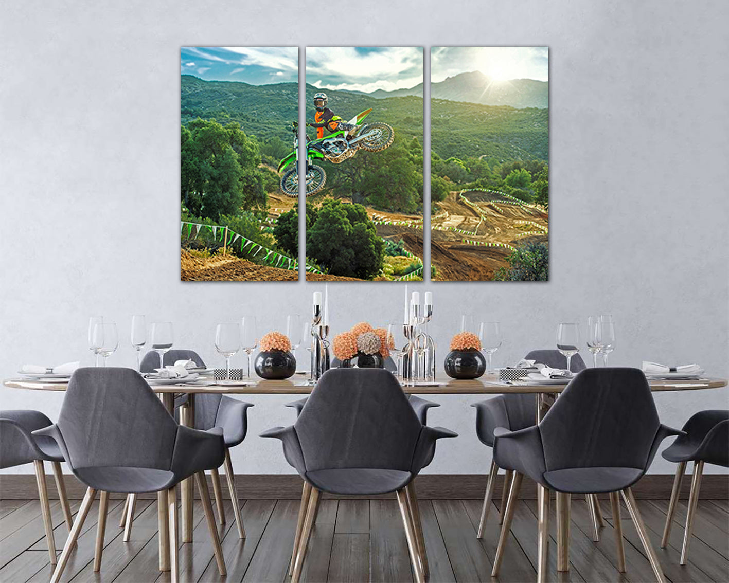 Motocross canvas Dirt bike wall art Sports Player Bike gift Braaap ready to hang