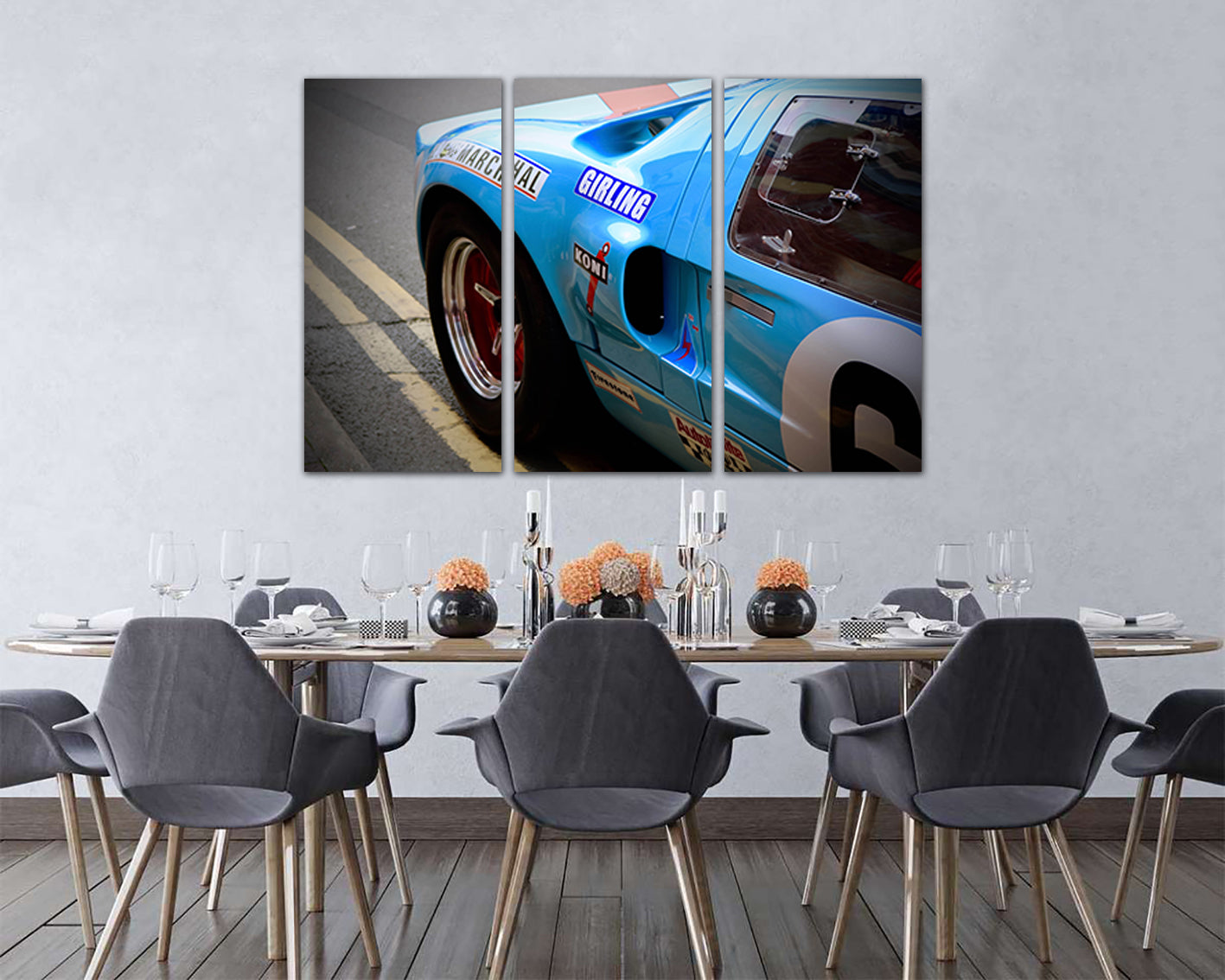 Car canvas Transport print Mechanism room décor Racing Automobile gift