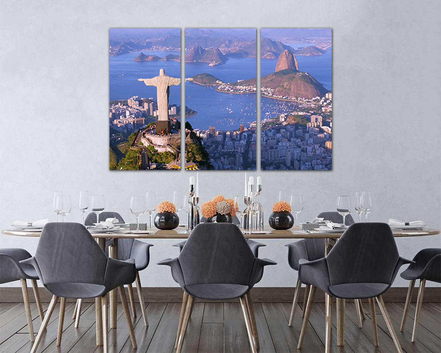 Rio de Janeiro Brazil travel skyline Christ redeemer canvas Corcovado Christ statue