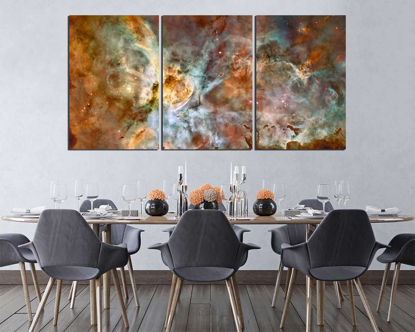 Space nebula Wall art canvas Cosmos decor Outer space print Milky way Telescope art