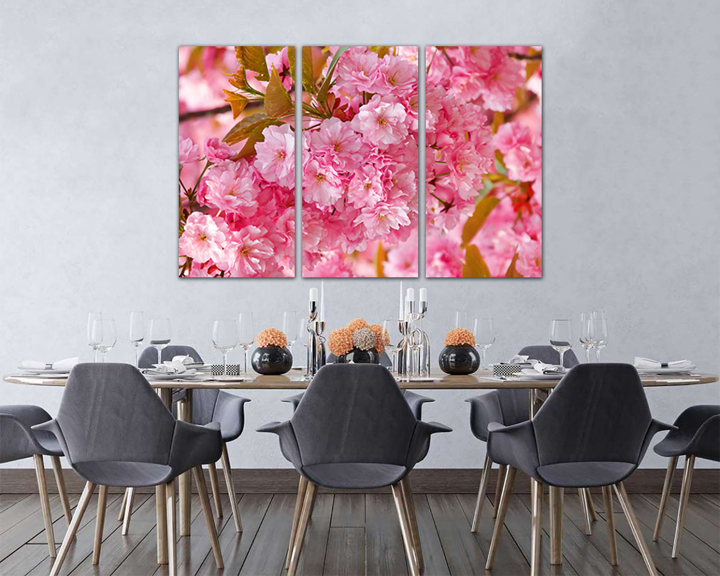 Sakura canvas Floral wall art Cherry blossom Botanical decor Japan art Flower print Asia decor