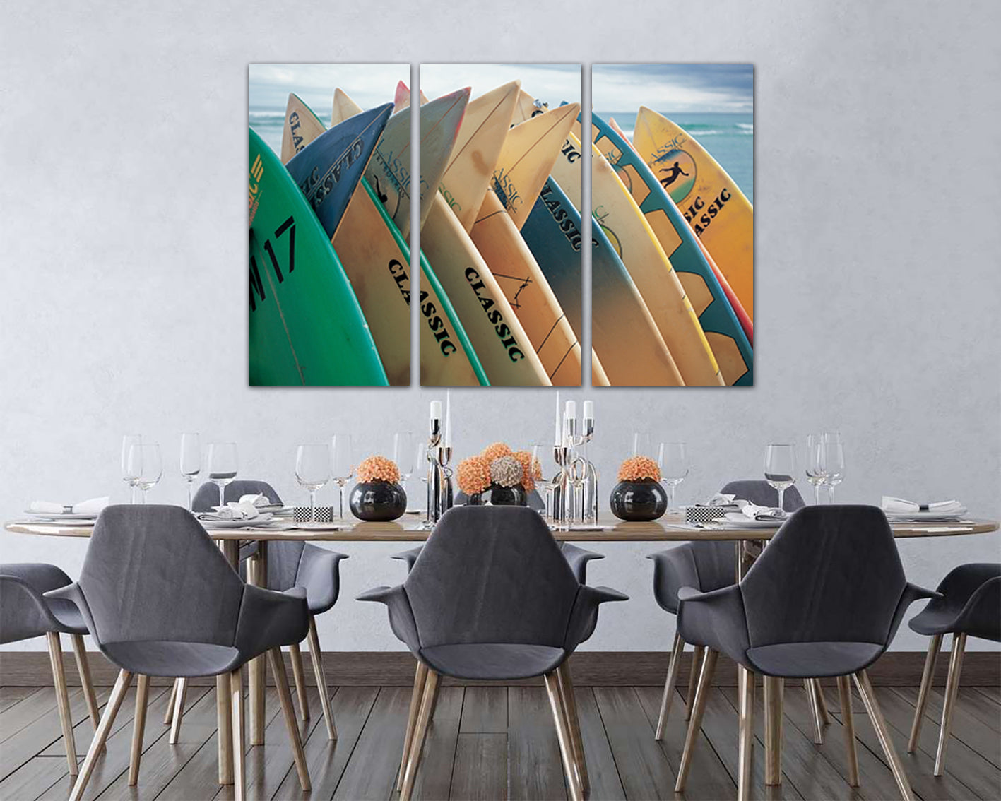 Surfboard Wall art canvas Surfing sports decor Surf print Wave sea beach