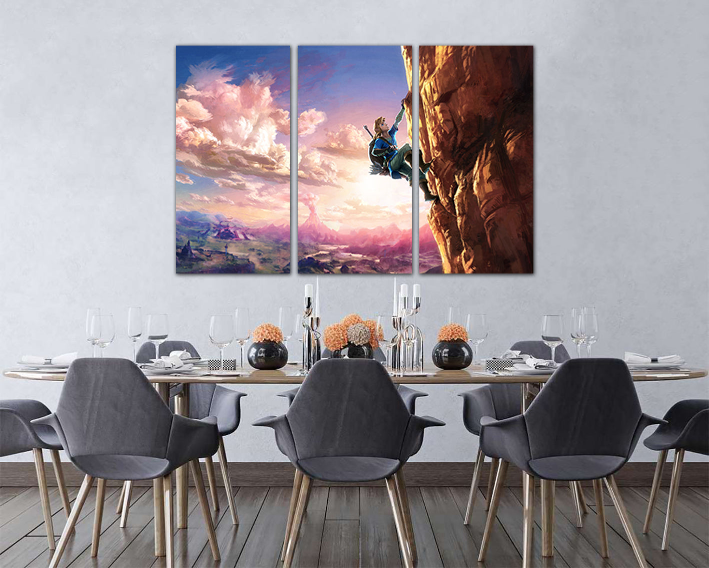 Legend of Zelda print on canvas Game art works kids room ready to hang