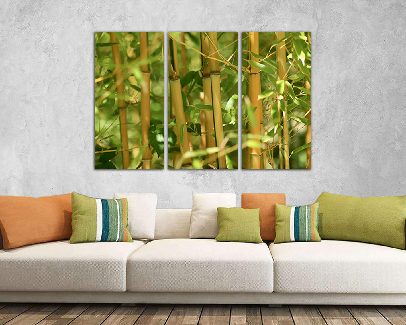 Bamboo canvas Nature print Forest wall art Tree décor