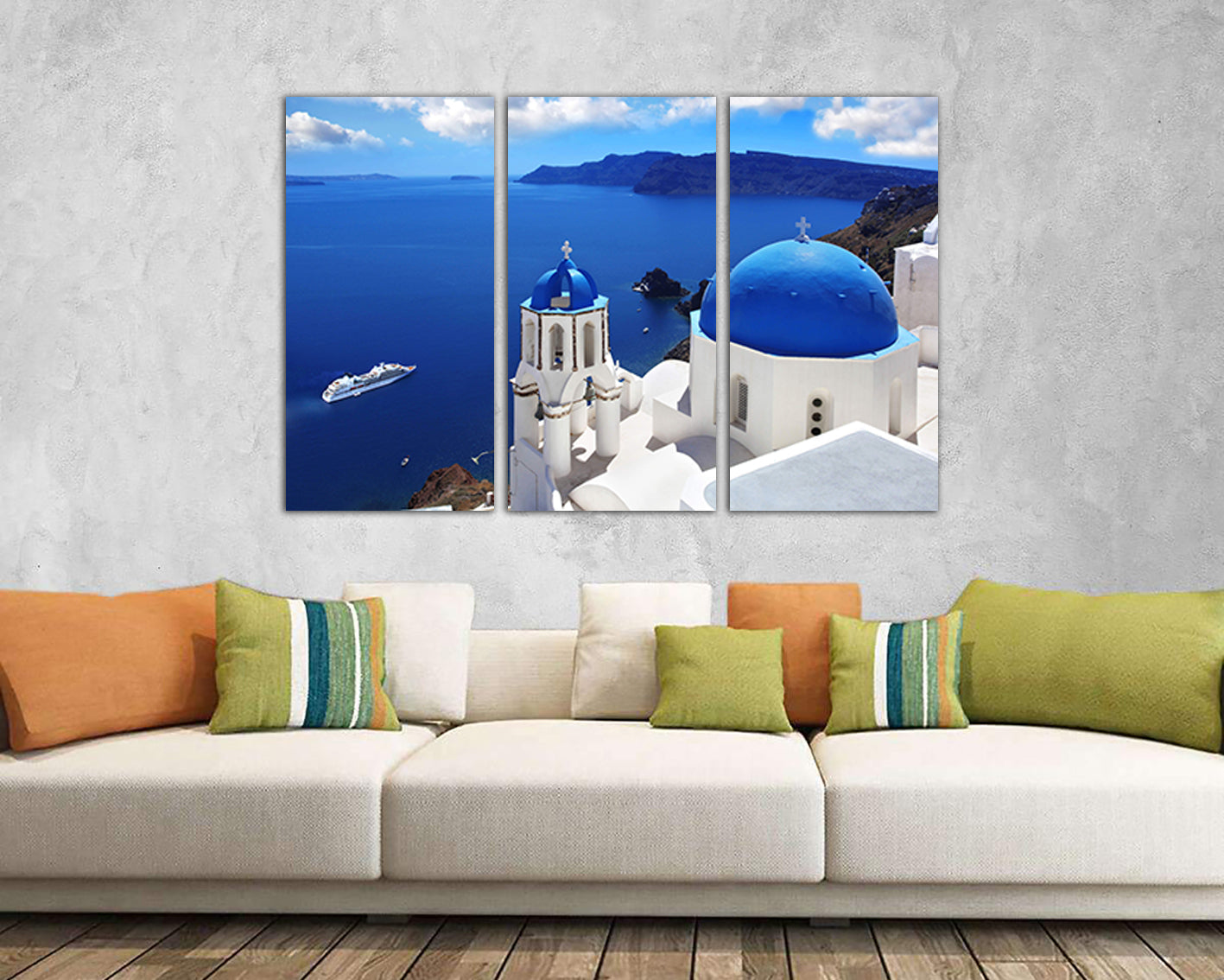 Santorini print Greece canvas Travel wall art