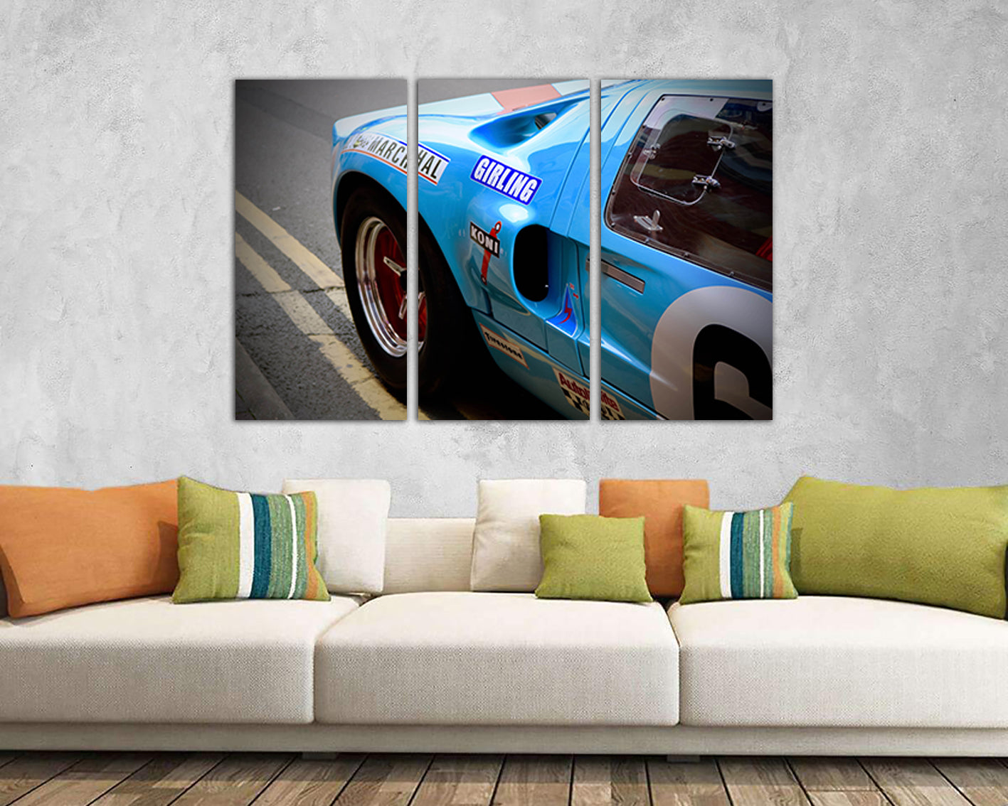 Car canvas Transport print Mechanism room décor Racing Automobile gift