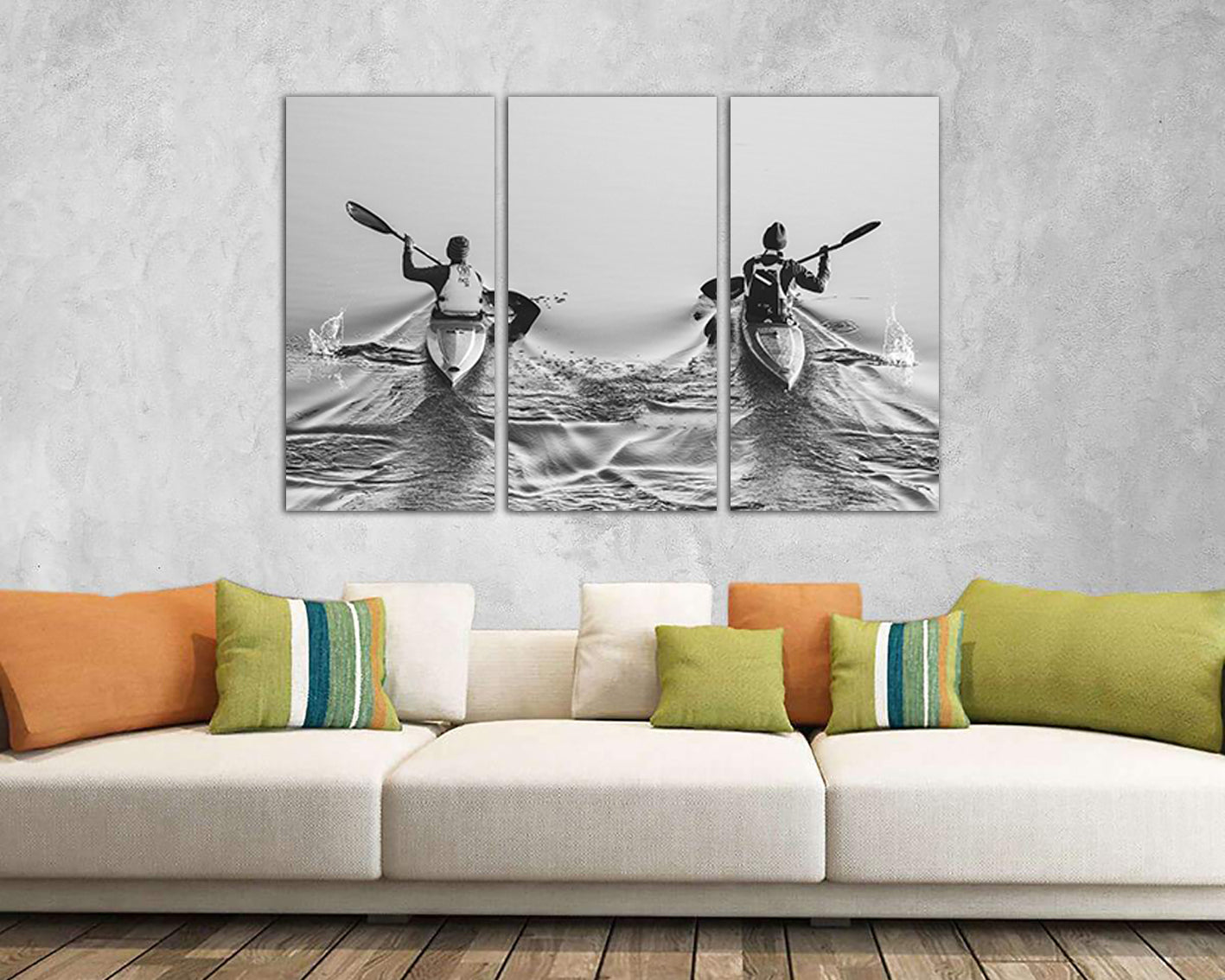 Rowing Wall art canvas Sports décor Canoe print Seascape décor Water artwork