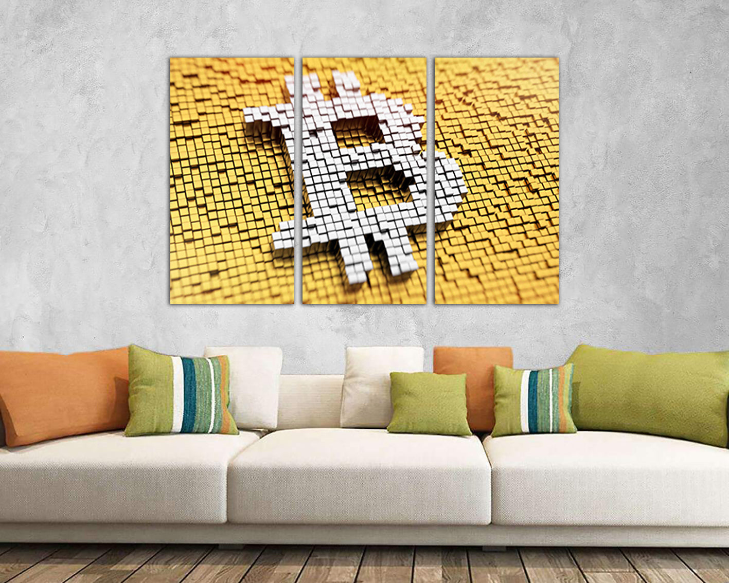 Bitcoin print on canvas Finance art Cryptocurrency Trader gift Blockchain Business gift