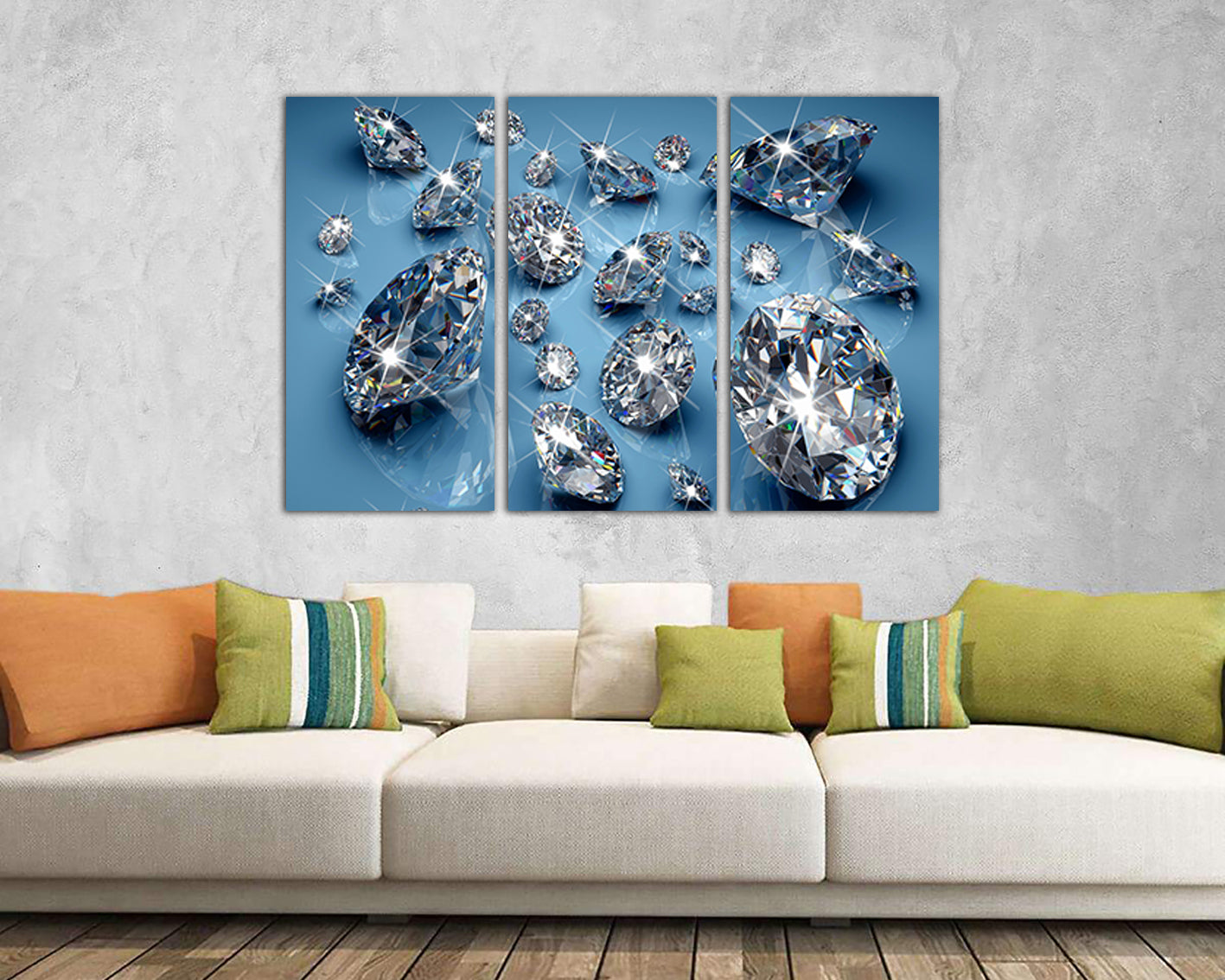 Blue Diamond canvas Fashion art works Gemstones print