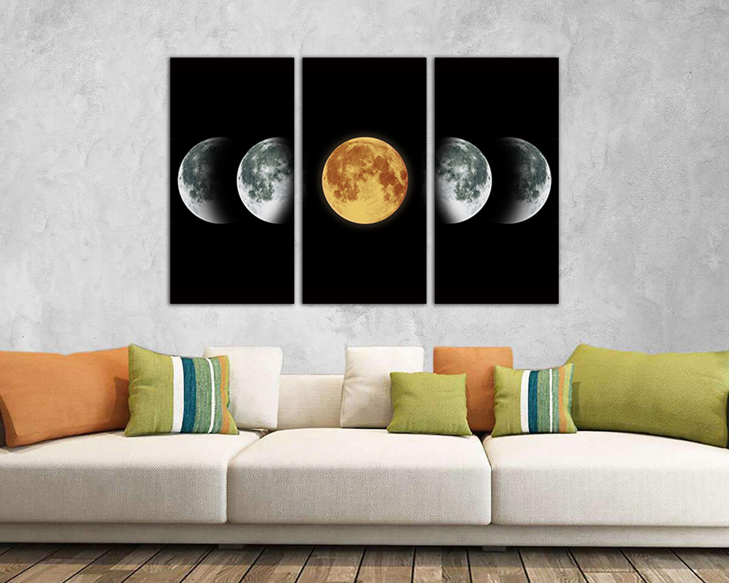 Print on canvas Moon phase art Space Universe photo Satellite Lunar phases