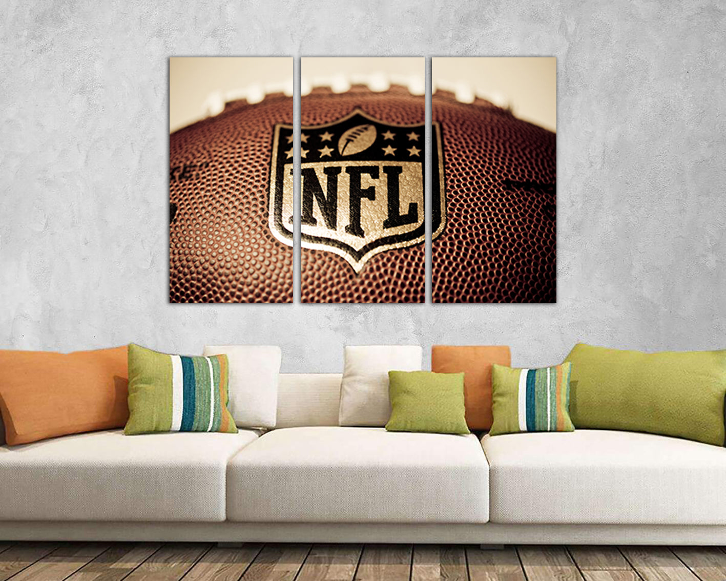 Soccer ball canvas American football Sports décor Rugby wall art