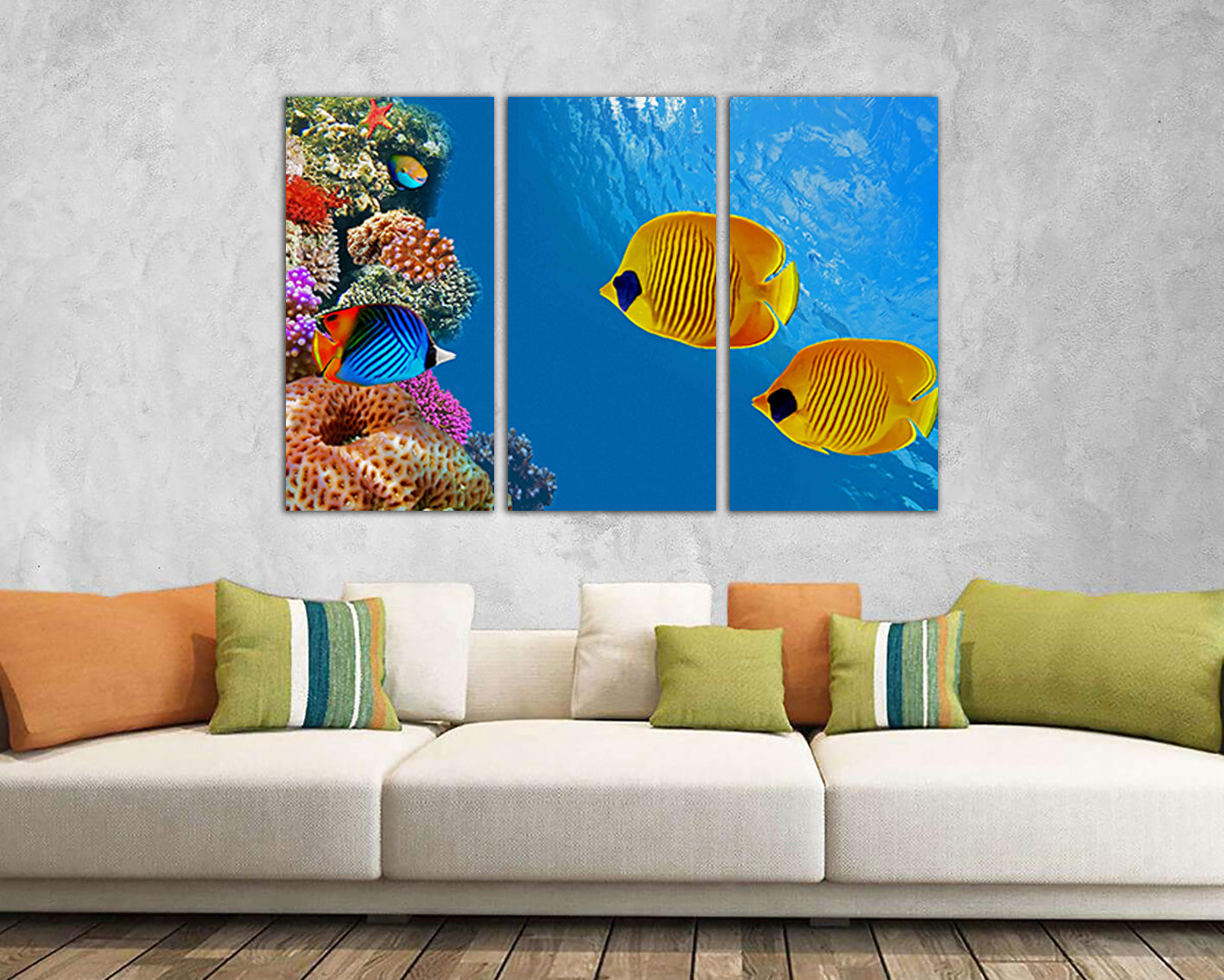 Fish print Fish canvas Fish decor Fish wall art Fish poster Ocean wall decor Sea canvas set Fishing gifts Diving Sea life Coral wall decor