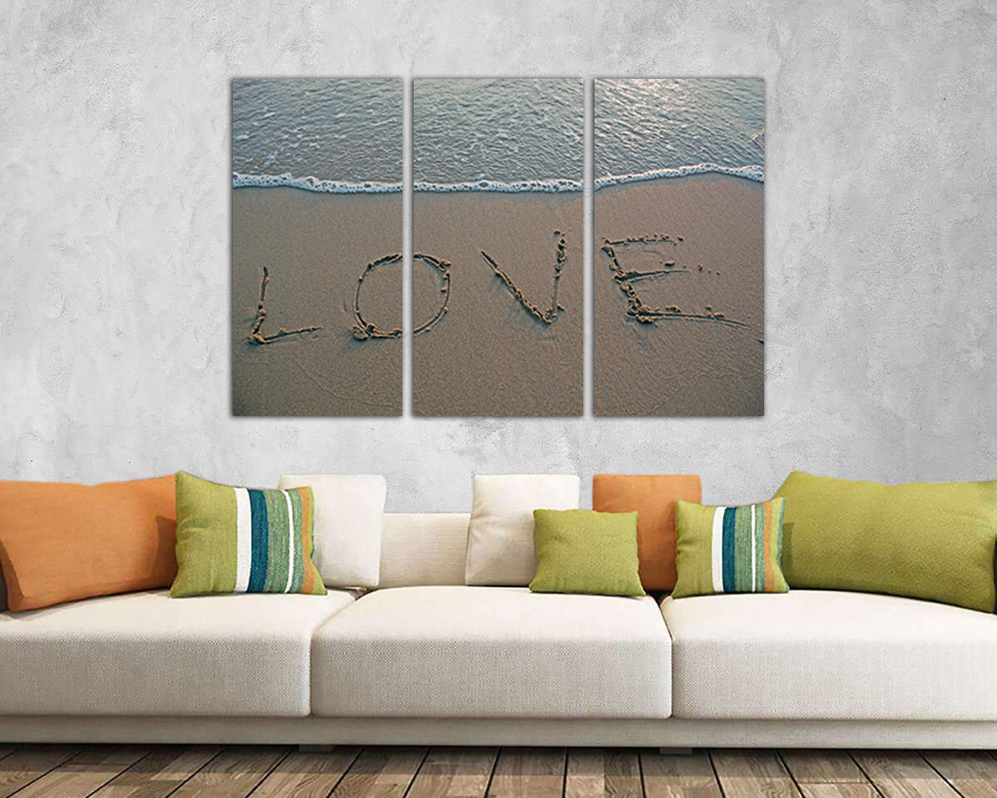 Beach canvas Love wall art Landscape décor Nature artwork Ocean Seascape print Gift for her